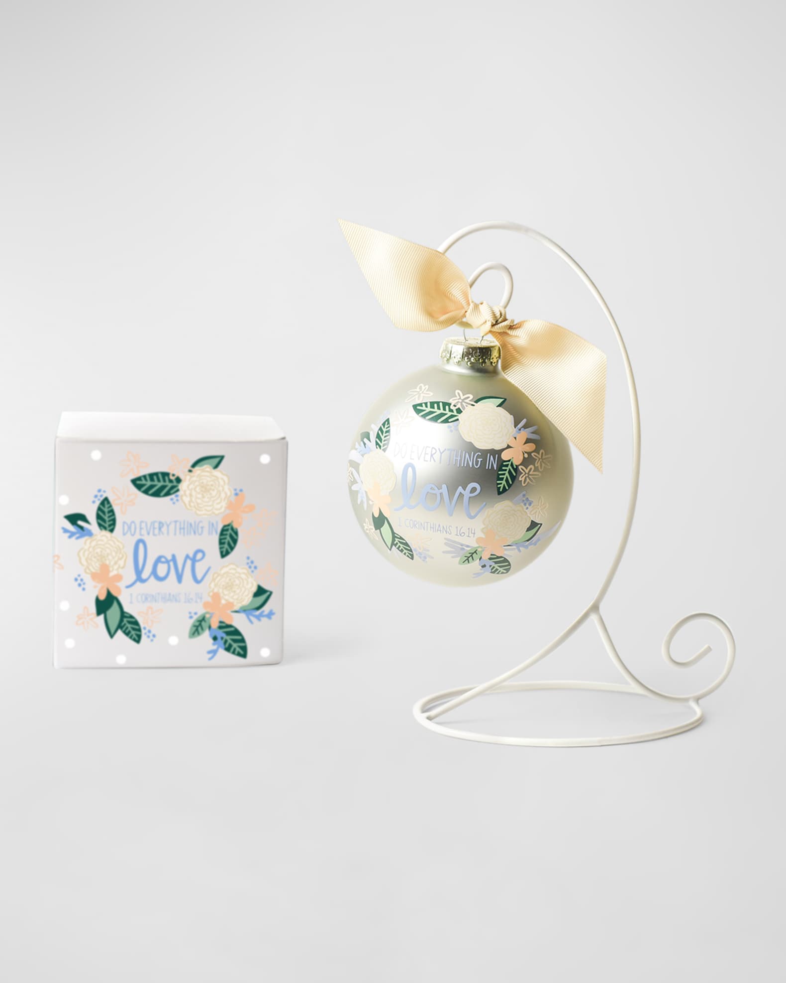 Coton Colors Do Everything in Love Glass Ornament with Stand Horchow