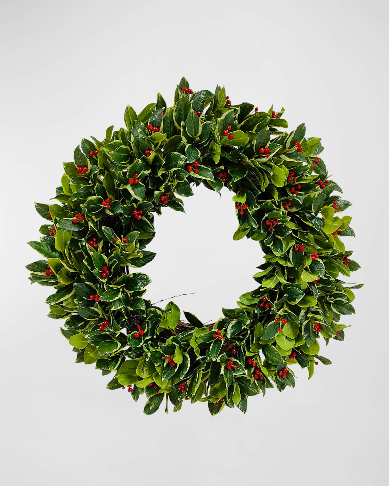 Winward Home Rounded Holly Wreath Horchow