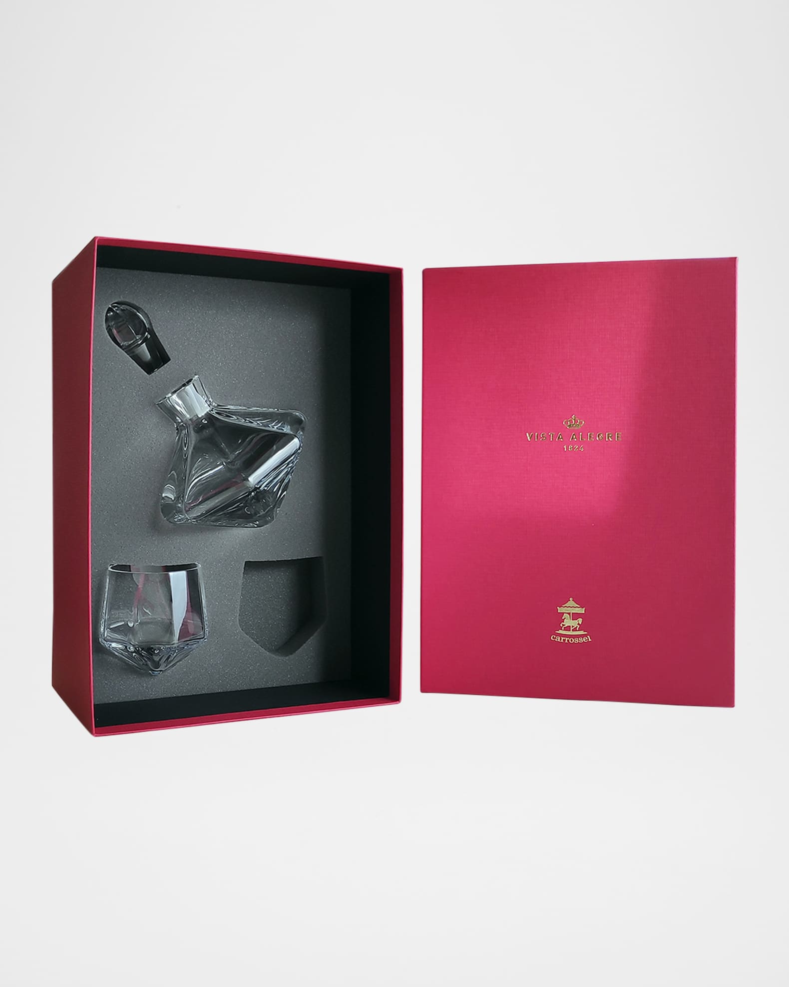 Vista Alegre Carrossel Whiskey Decanter and Old Fashion Glasses Set 