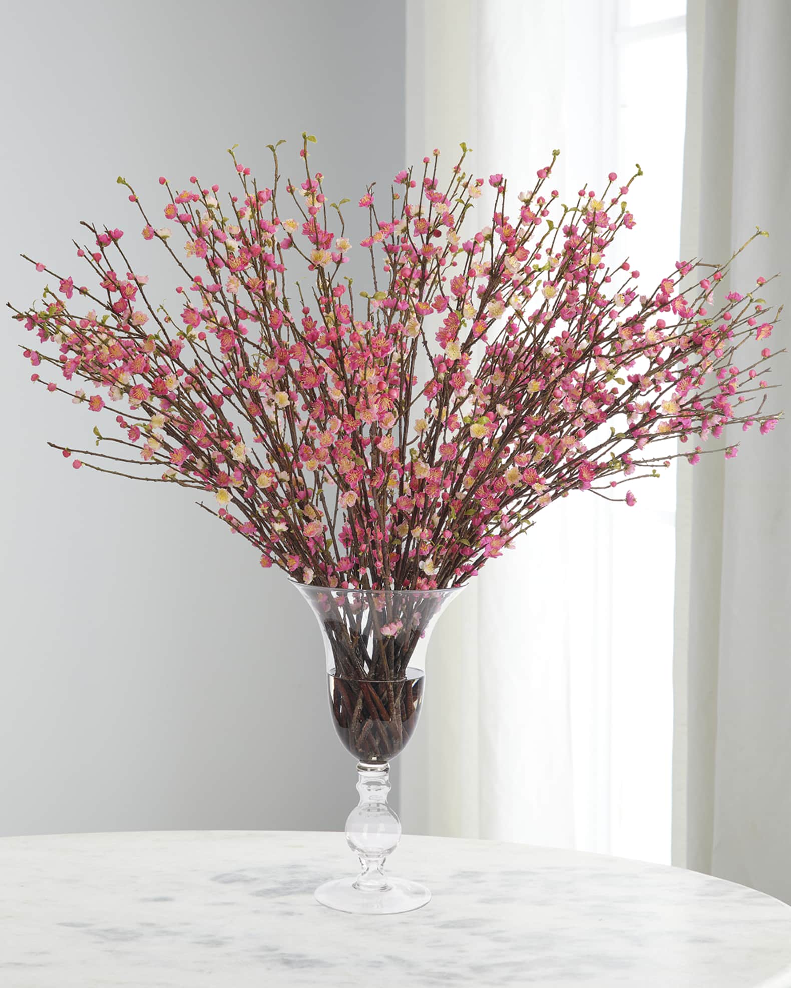 NDI Cherry Blossom 49" Faux Floral Arrangement in a Glass Urn Horchow