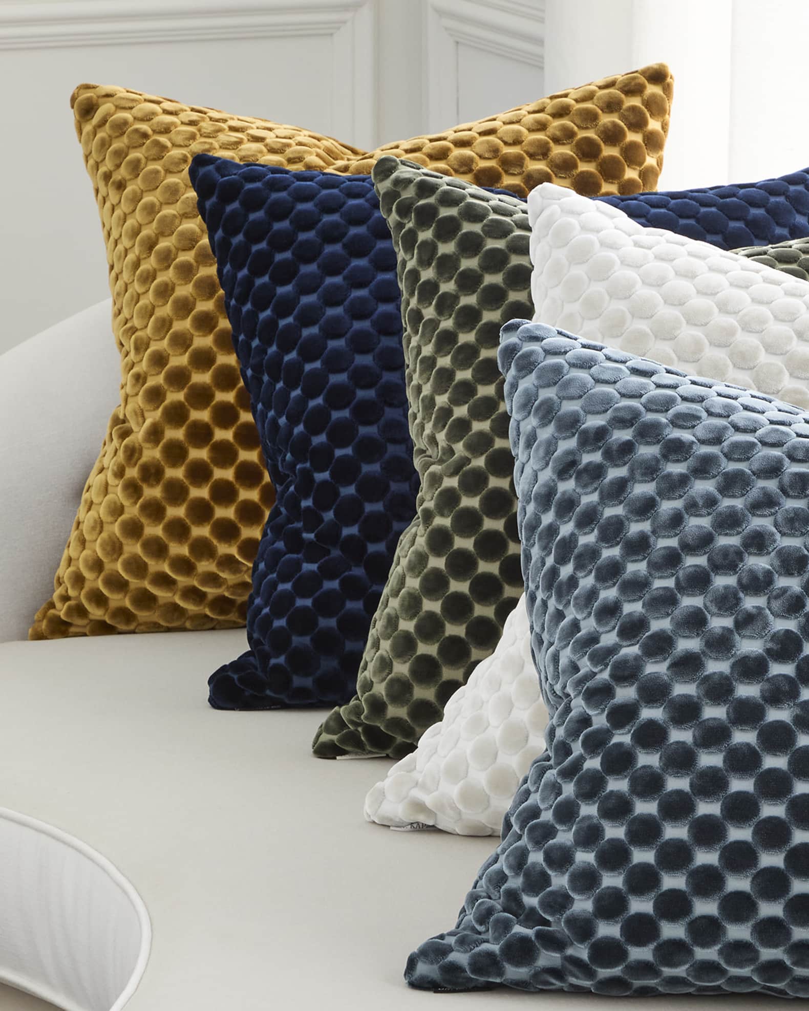 D.V. KAP Home Dance Velvet Polka Dot Decorative Pillow, 24" Square