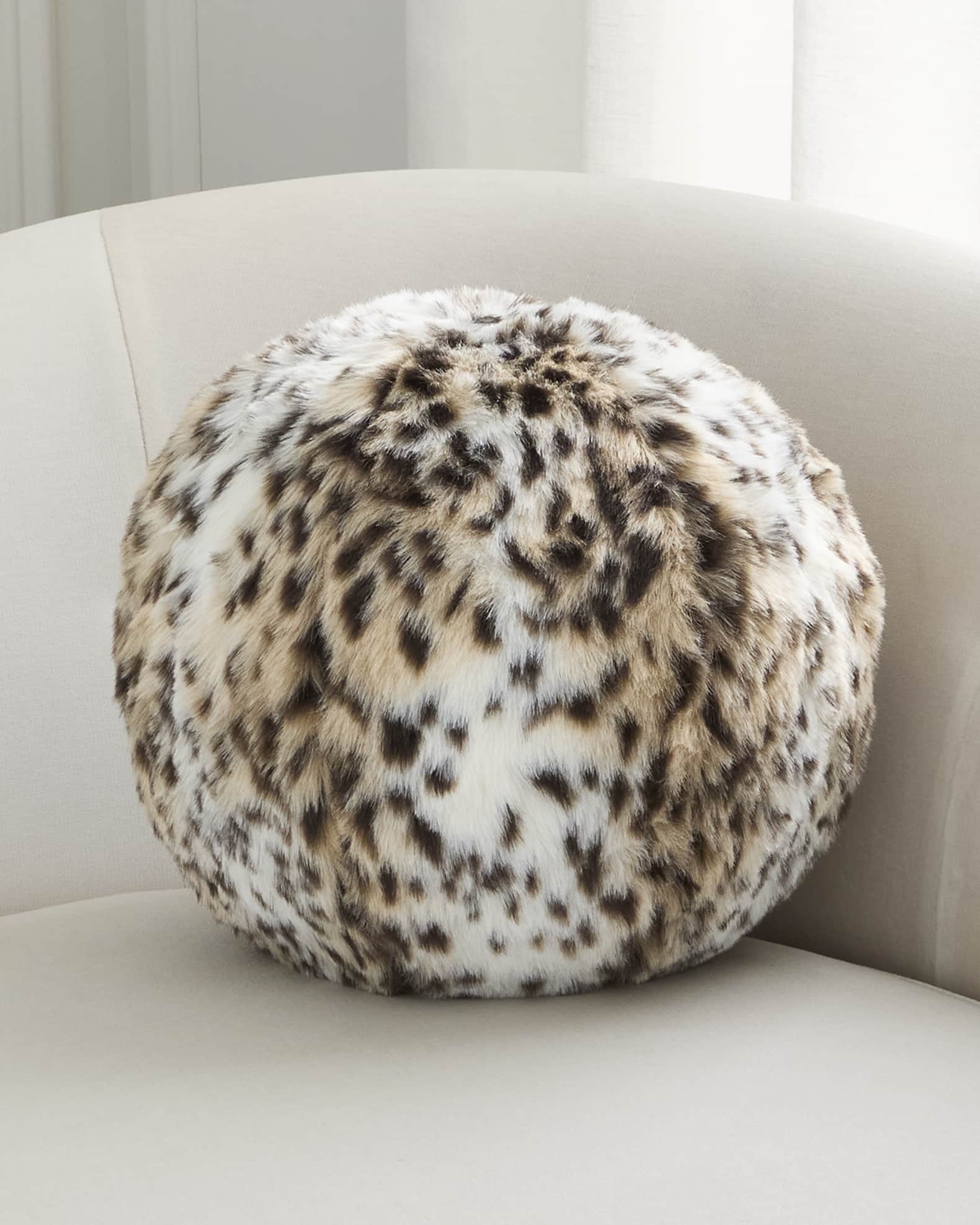 Faux fur ball pillow cheap