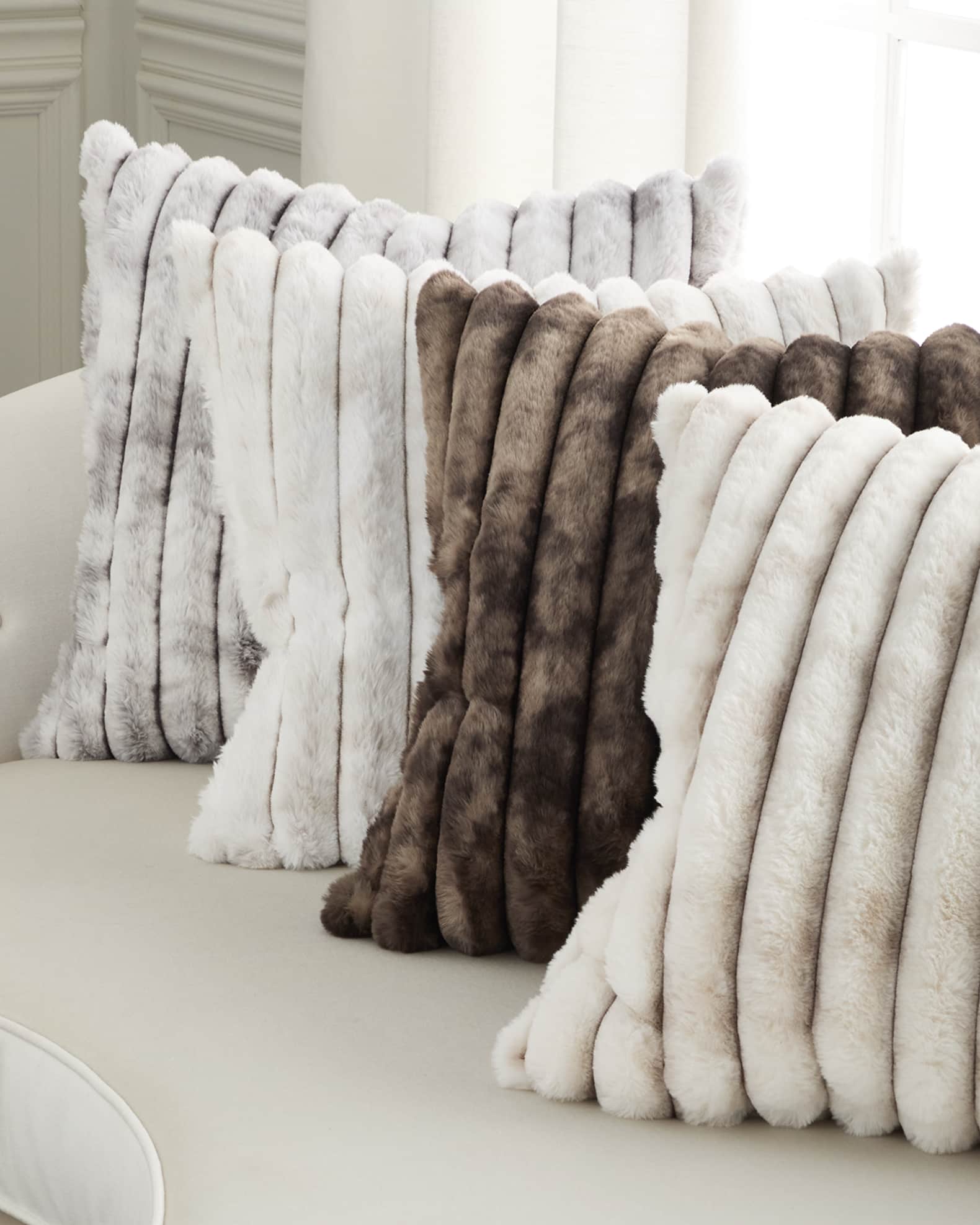 D.V. KAP Home Summit Faux Fur Decorative Pillow, 24" Square
