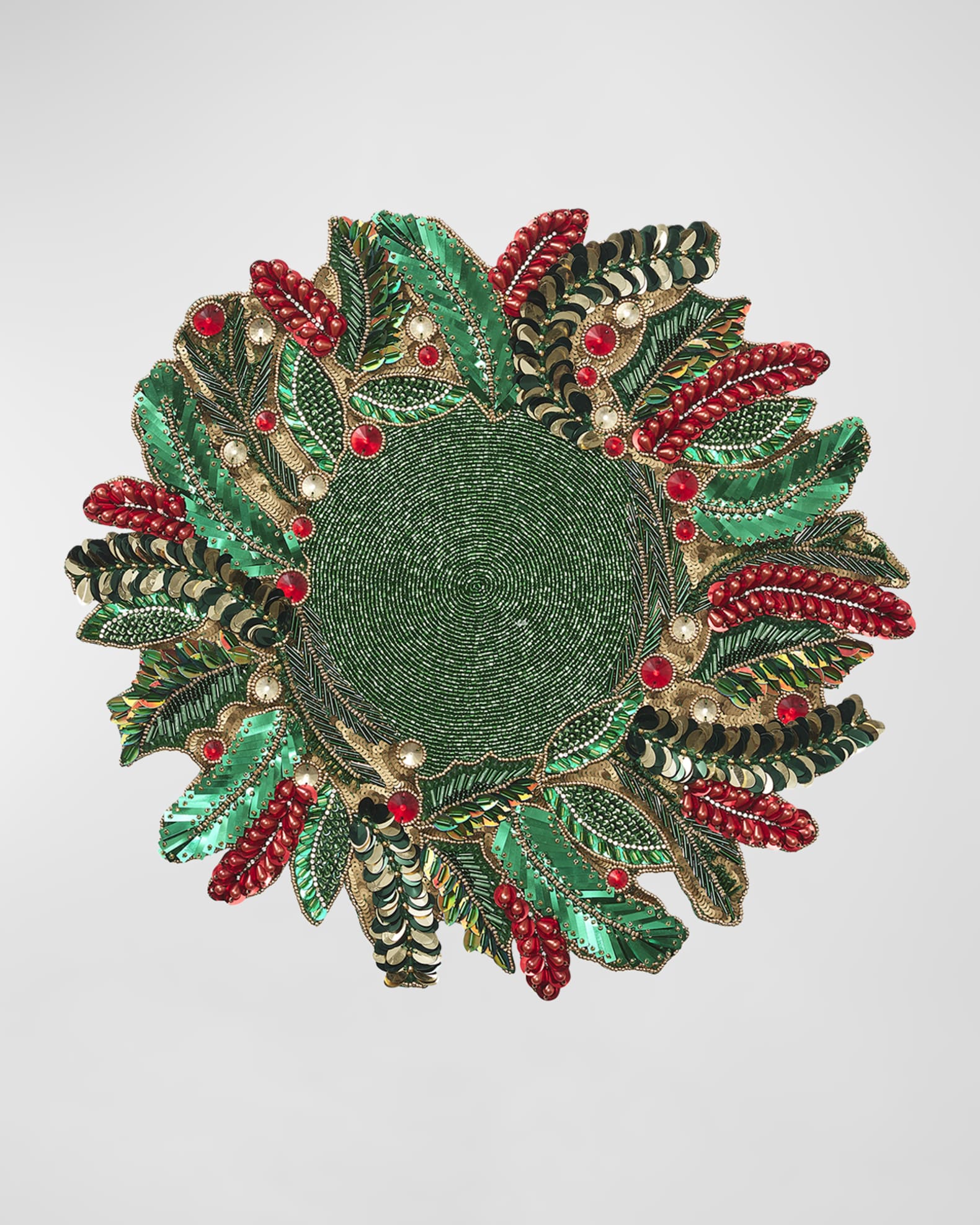 Kim Seybert Holly and Sprig Beaded Placemat Horchow