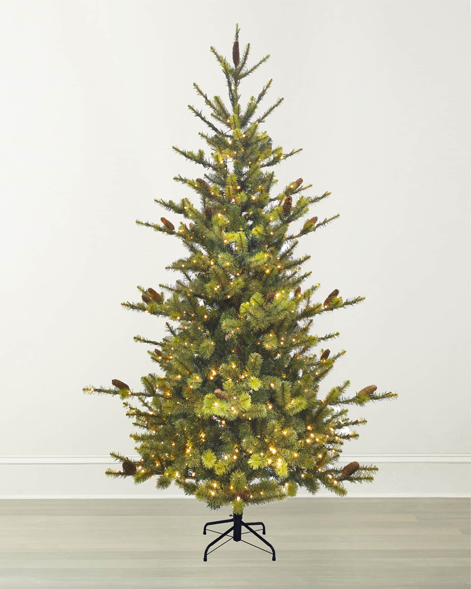 Winward Home Deluxe Village Mix Pine 7.5' Slim PreLit Christmas Tree