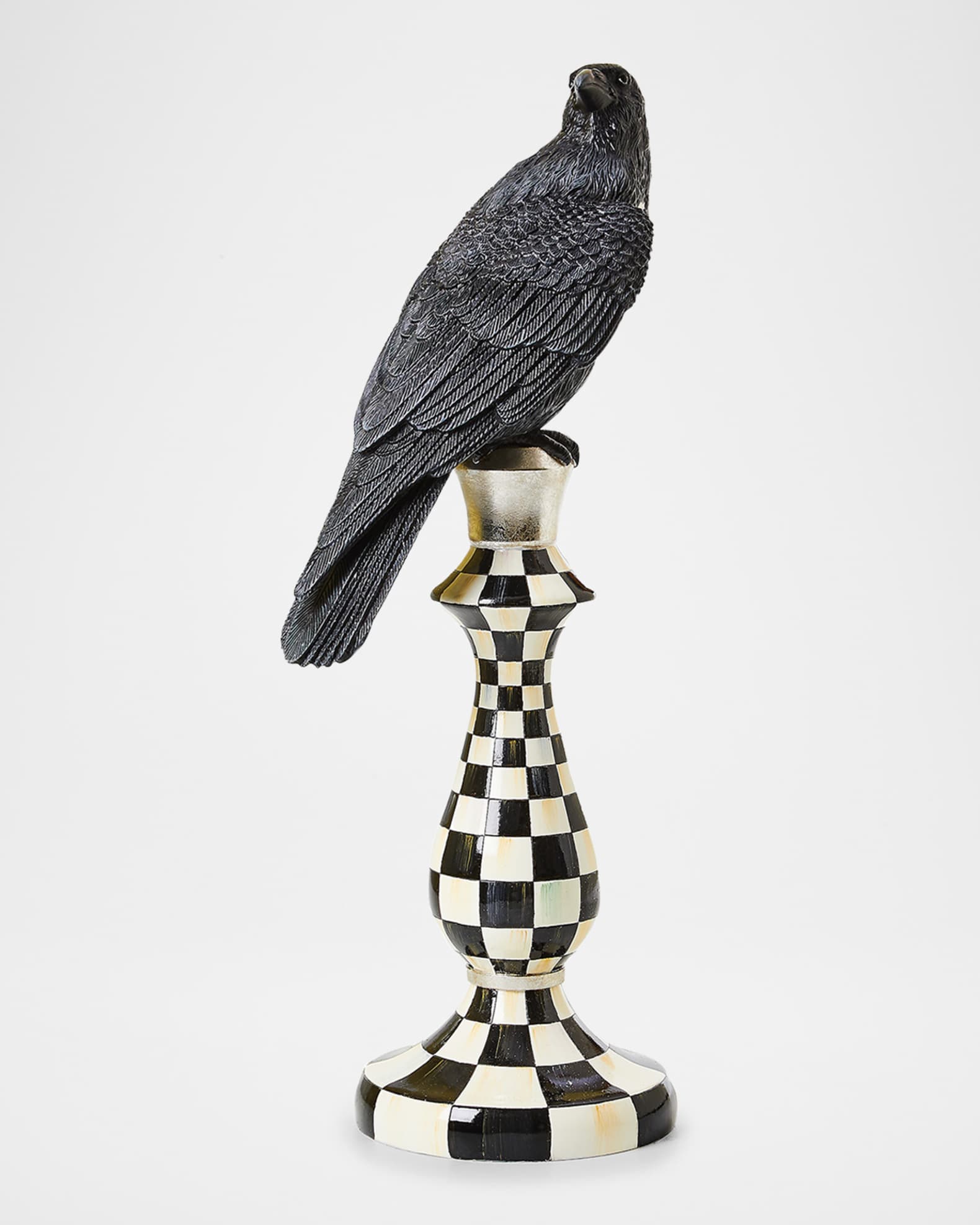 MacKenzieChilds Haunted House Courtly Check Pedestal Crow Halloween