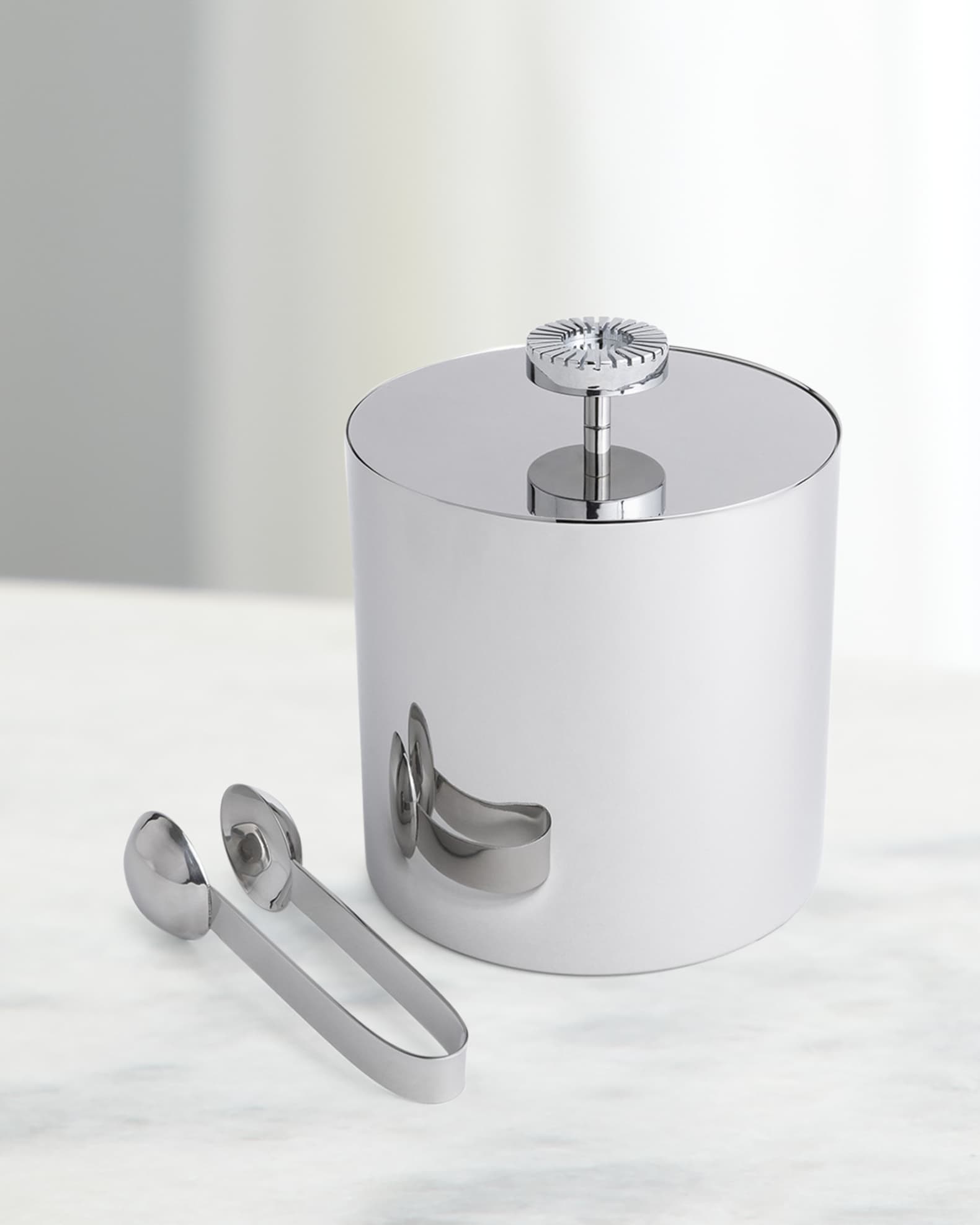 ANNA New York Striations Ice Bucket & Tongs Set