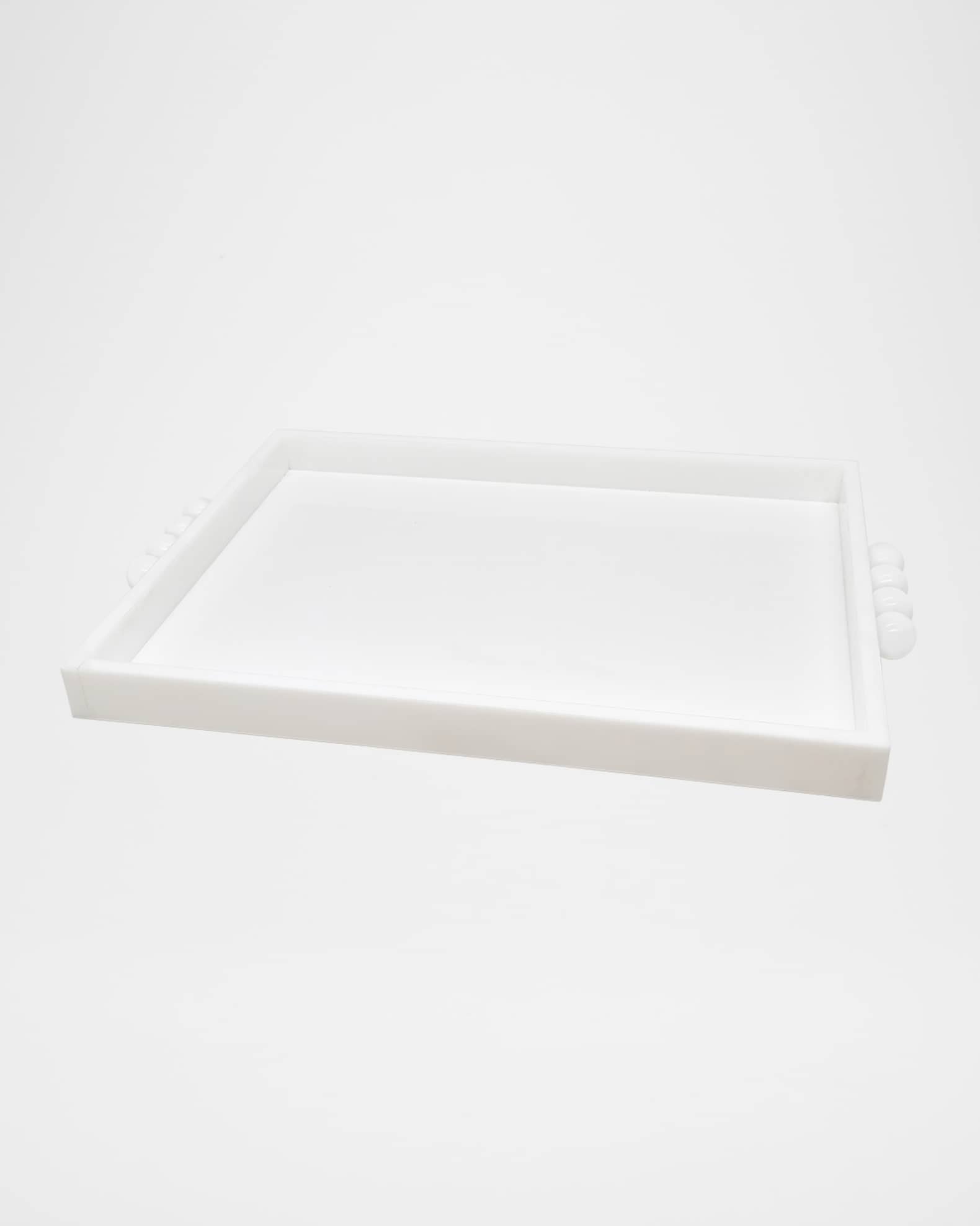 Tizo White Lucite Tray with Bubble Handles
