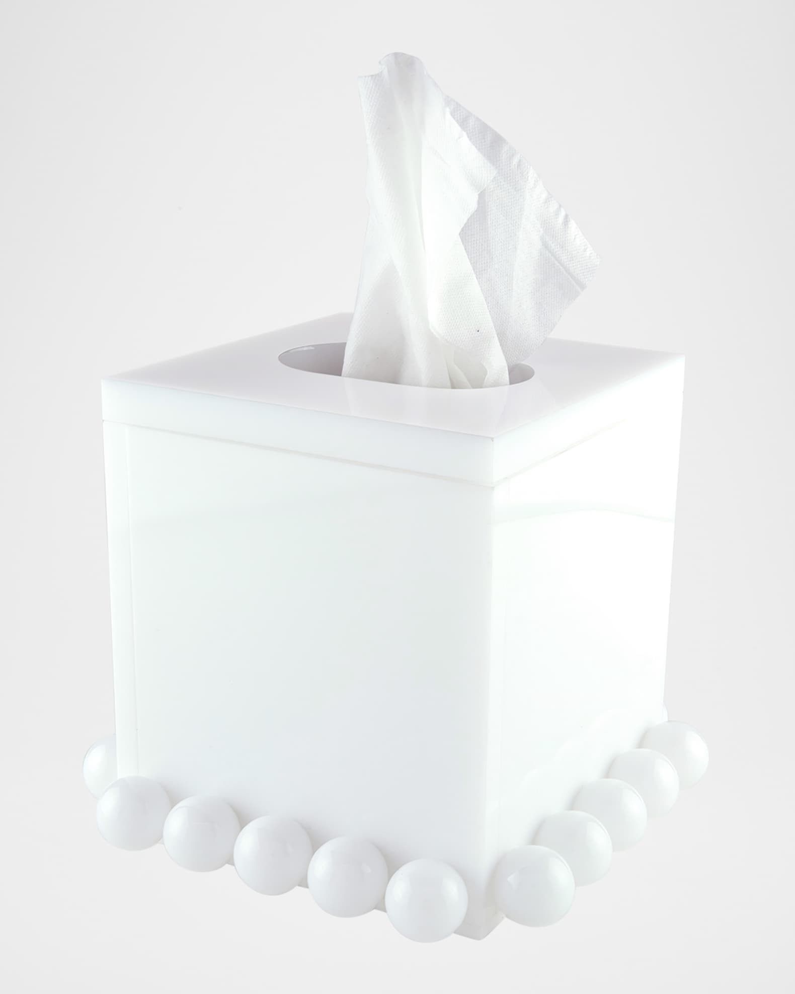 Tizo White Lucite Tissue Box Bubble Design