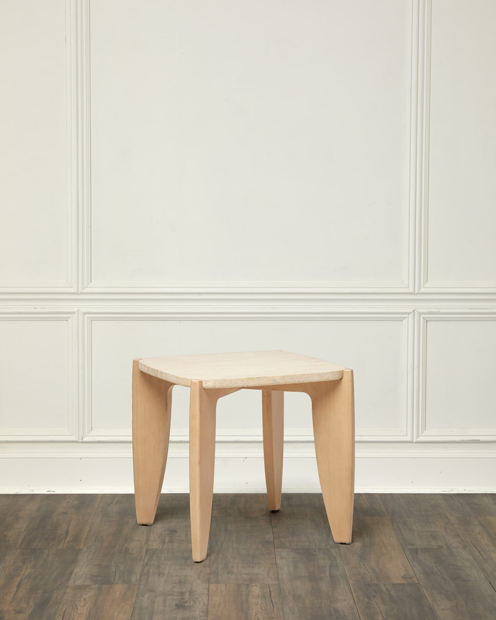 Interlude Home Rocco Travertine Side Table