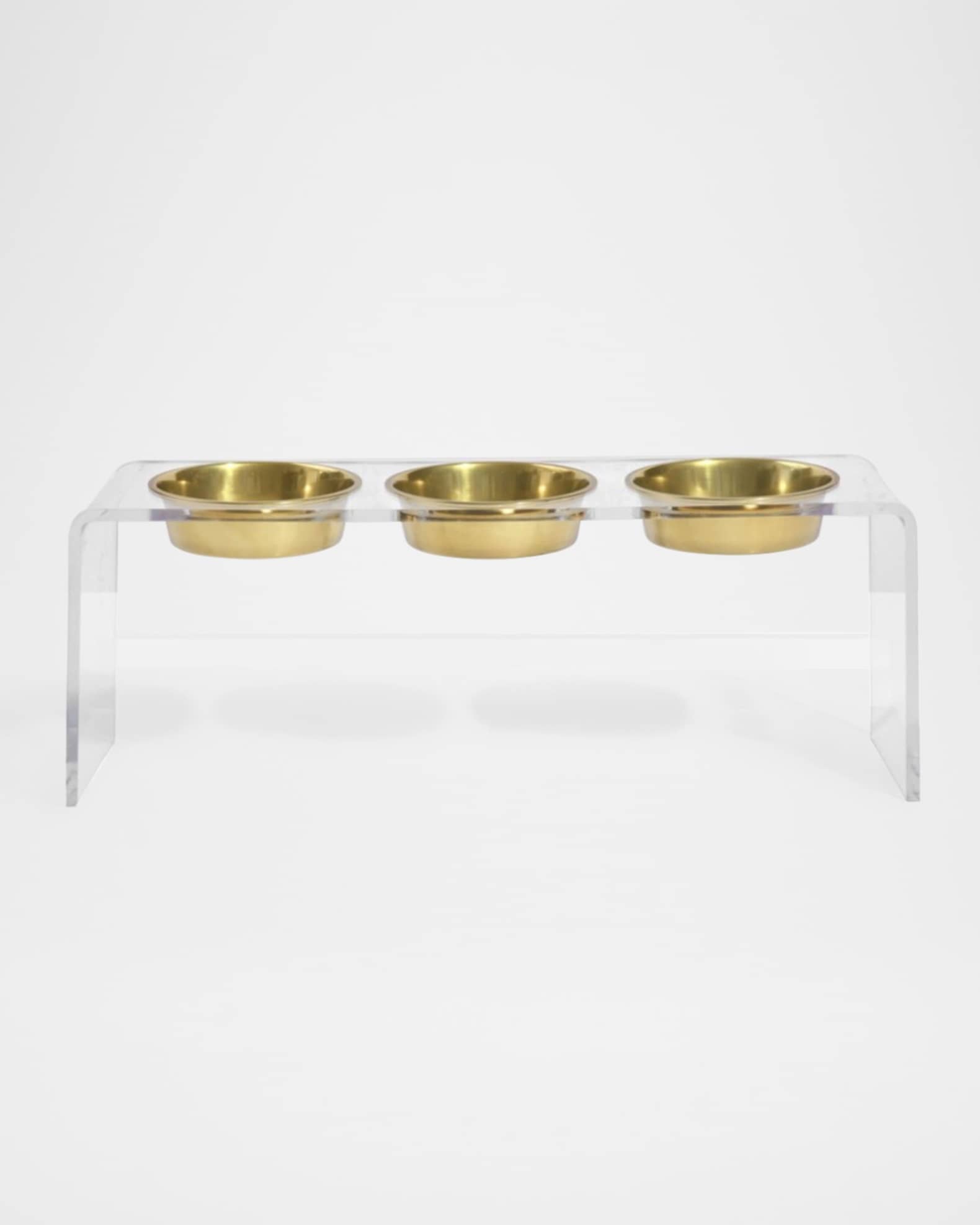 HIDDIN Tall Clear Triple Dog Bowl Feeder, 2 Quarts Horchow