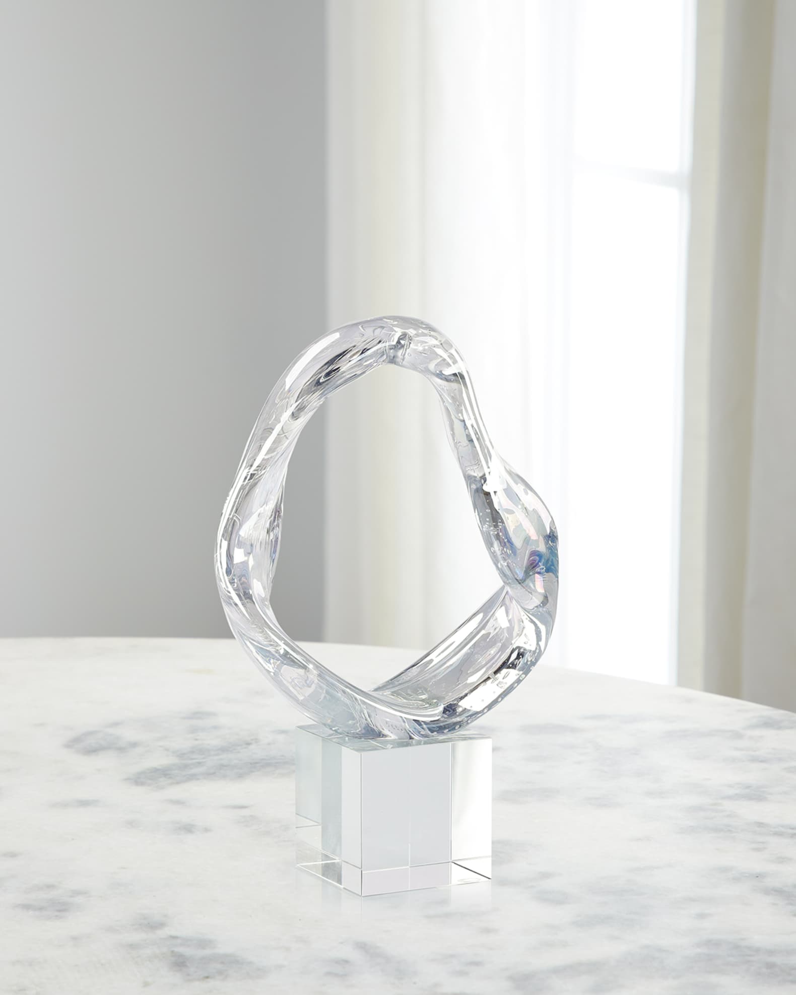John-Richard Collection Prismatic Loop on Crystal Base Sculpture, Small