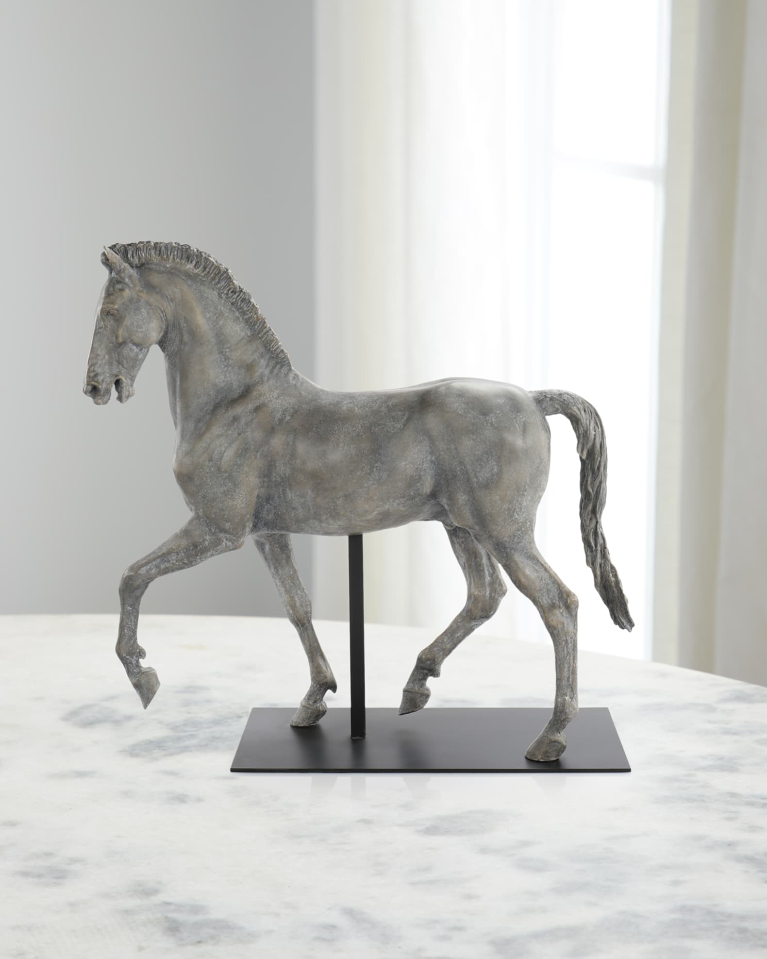 John-Richard Collection Trotting Horse Sculpture on Metal Base