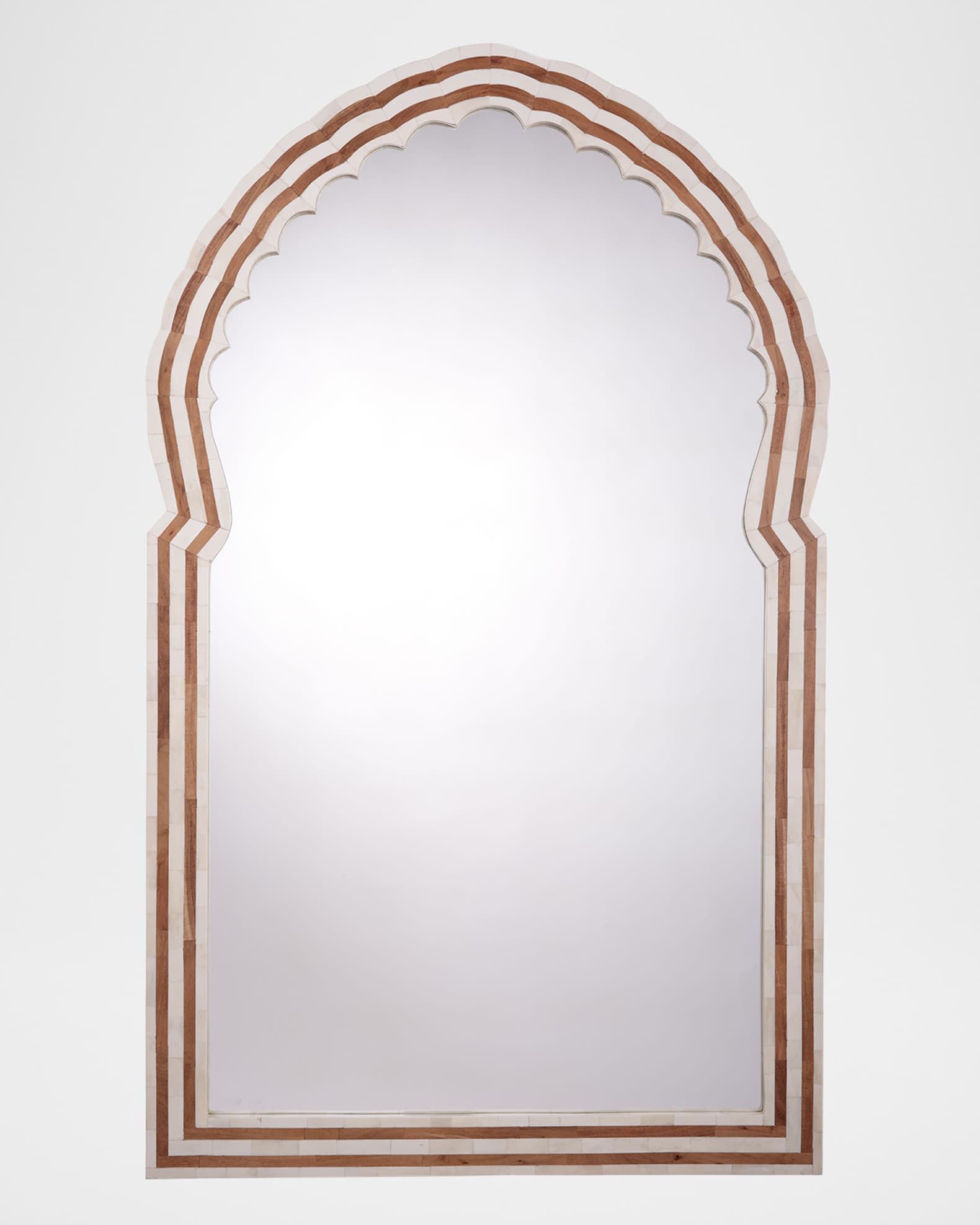 Jamie Young Bardot 60" Bone & Wood Wall Mirror