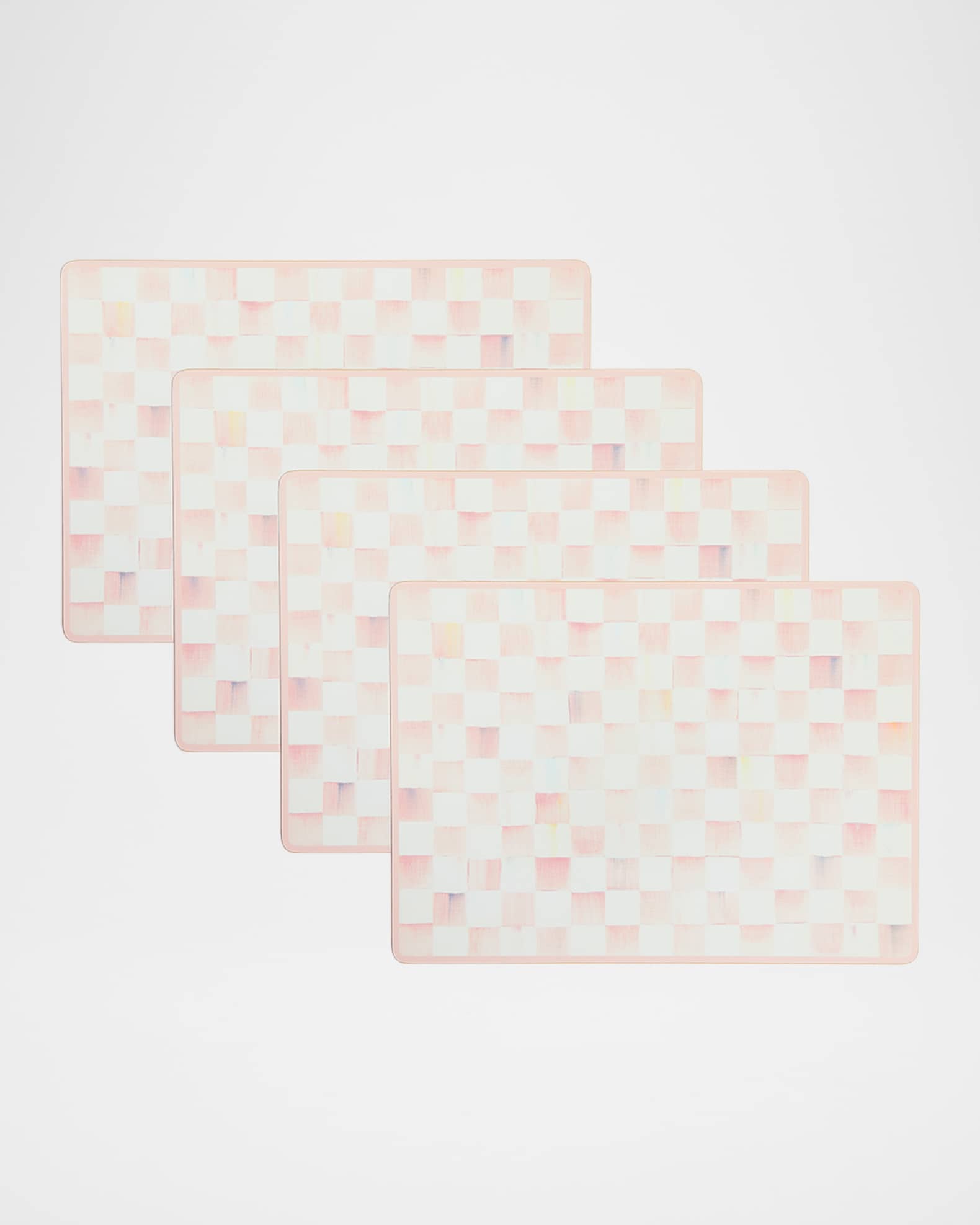 MacKenzieChilds Rosy Check Cork Back Placemats, Set of 4 Horchow