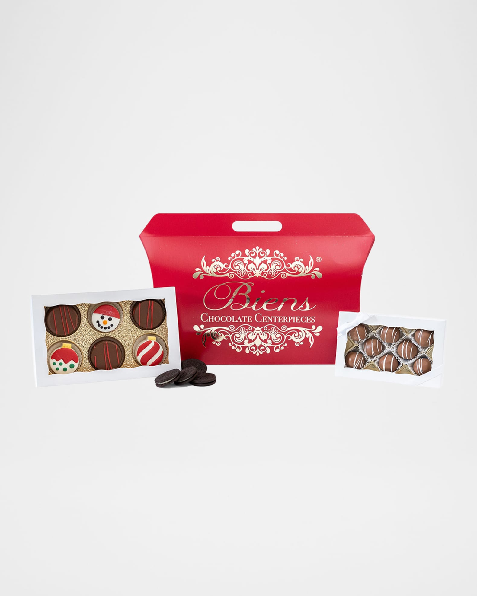 Biens Chocolate Centerpiece Christmas Custom Sandwich Cookie & Bien Tote Box