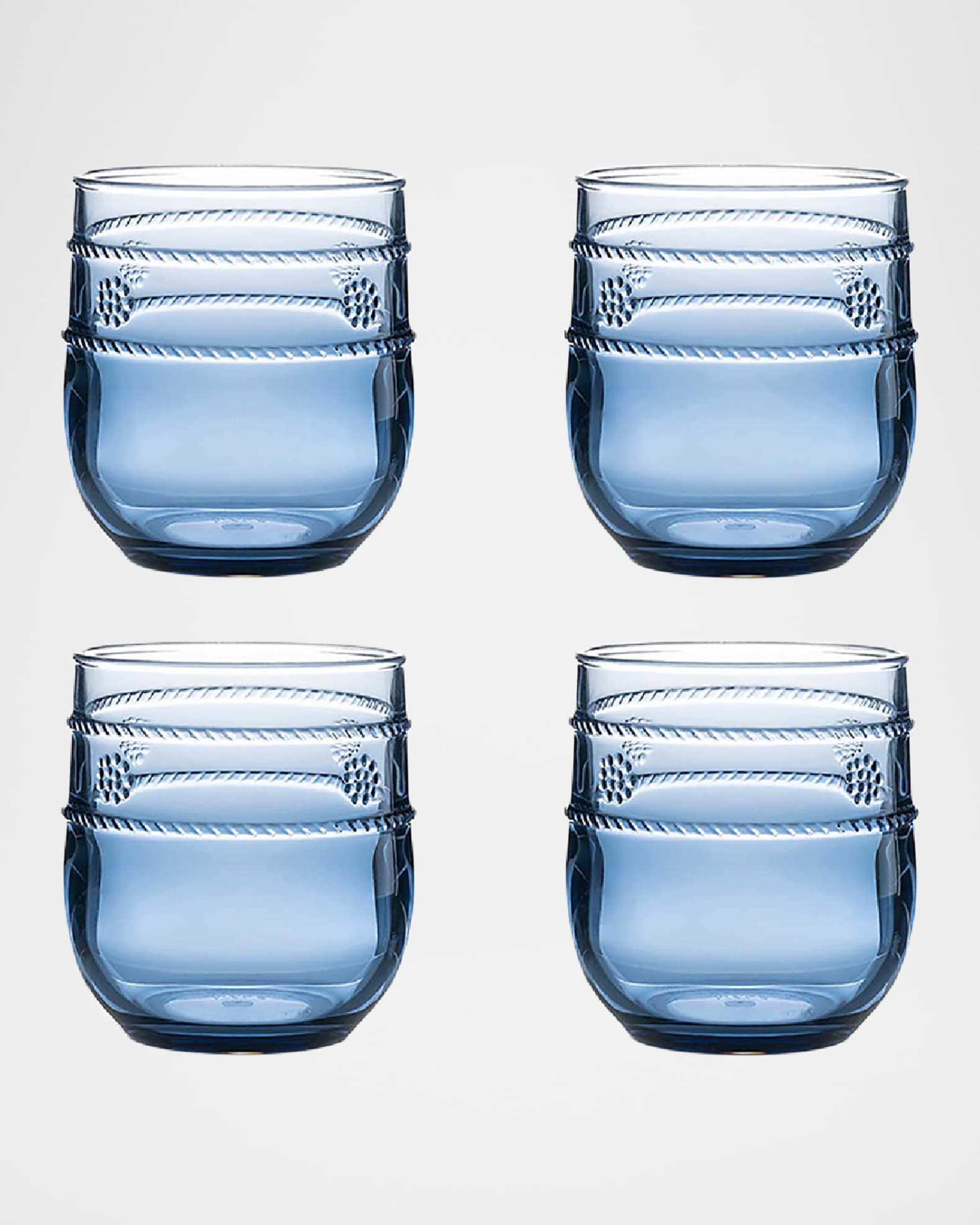 Juliska Isabella Acrylic Small Blue Tumblers, Set of 4