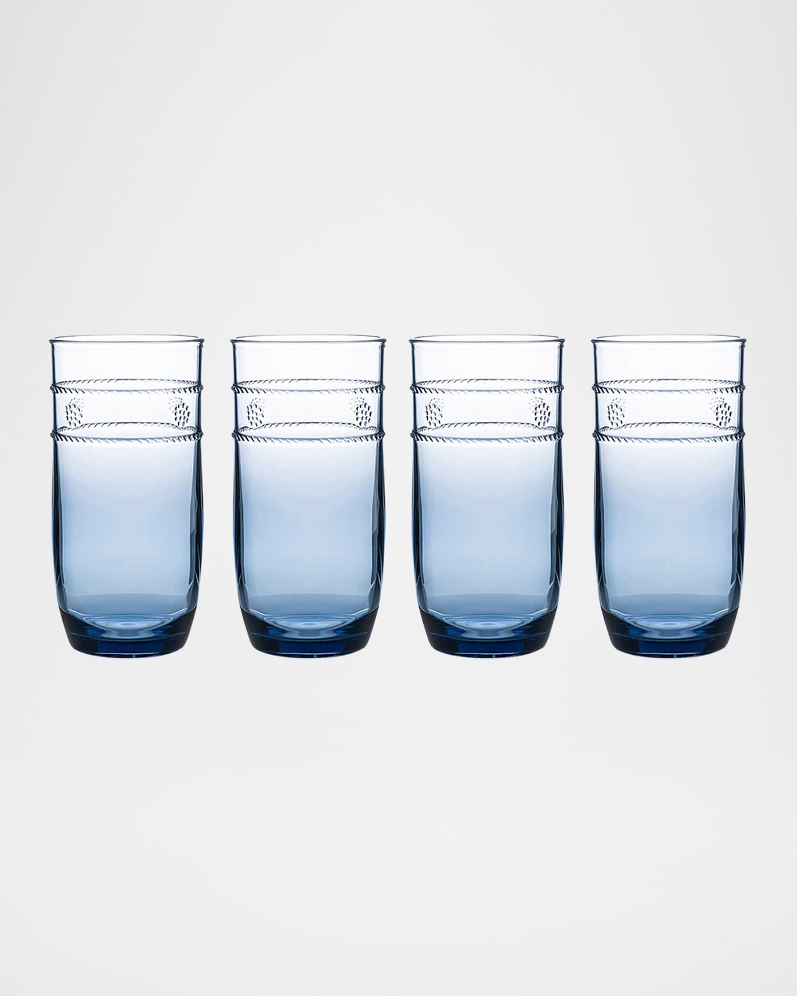 Juliska Isabella Acrylic Large Blue Tumblers, Set of 4