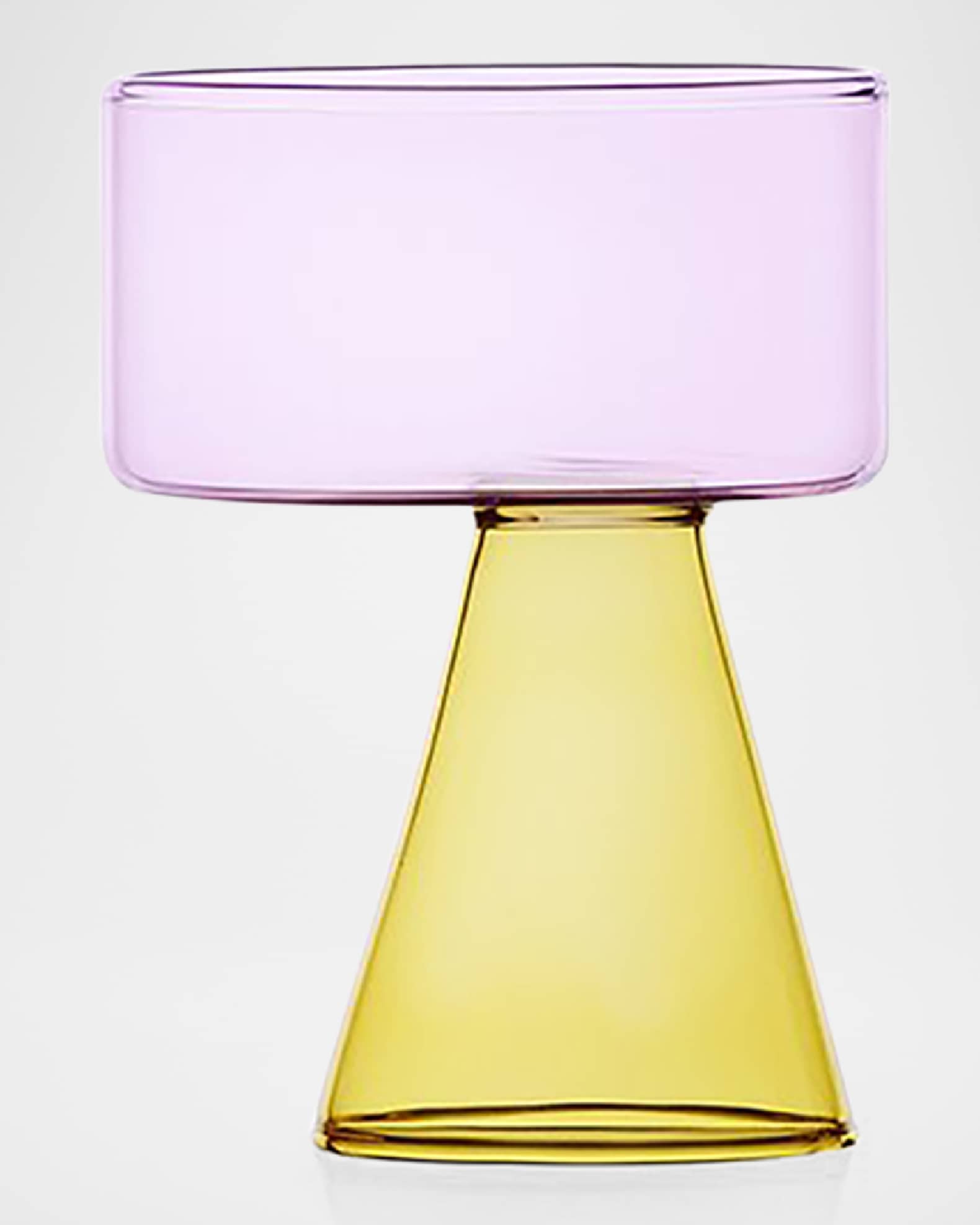 ICHENDORF Travasi Yellow and PInk Glass, 10 oz.