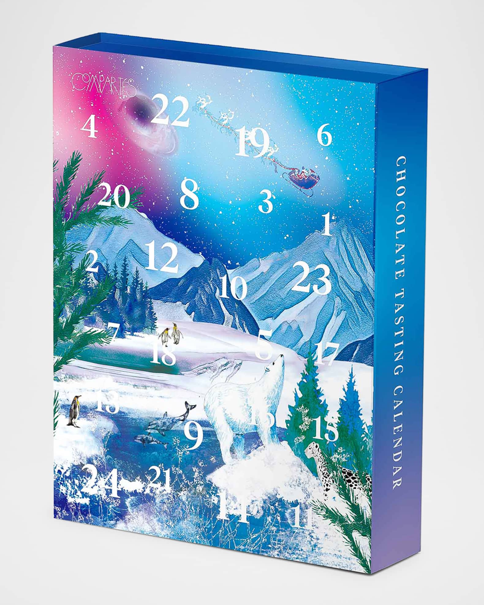 Compartes Chocolatier Blue Winter Gourmet Chocolate Advent Calendar