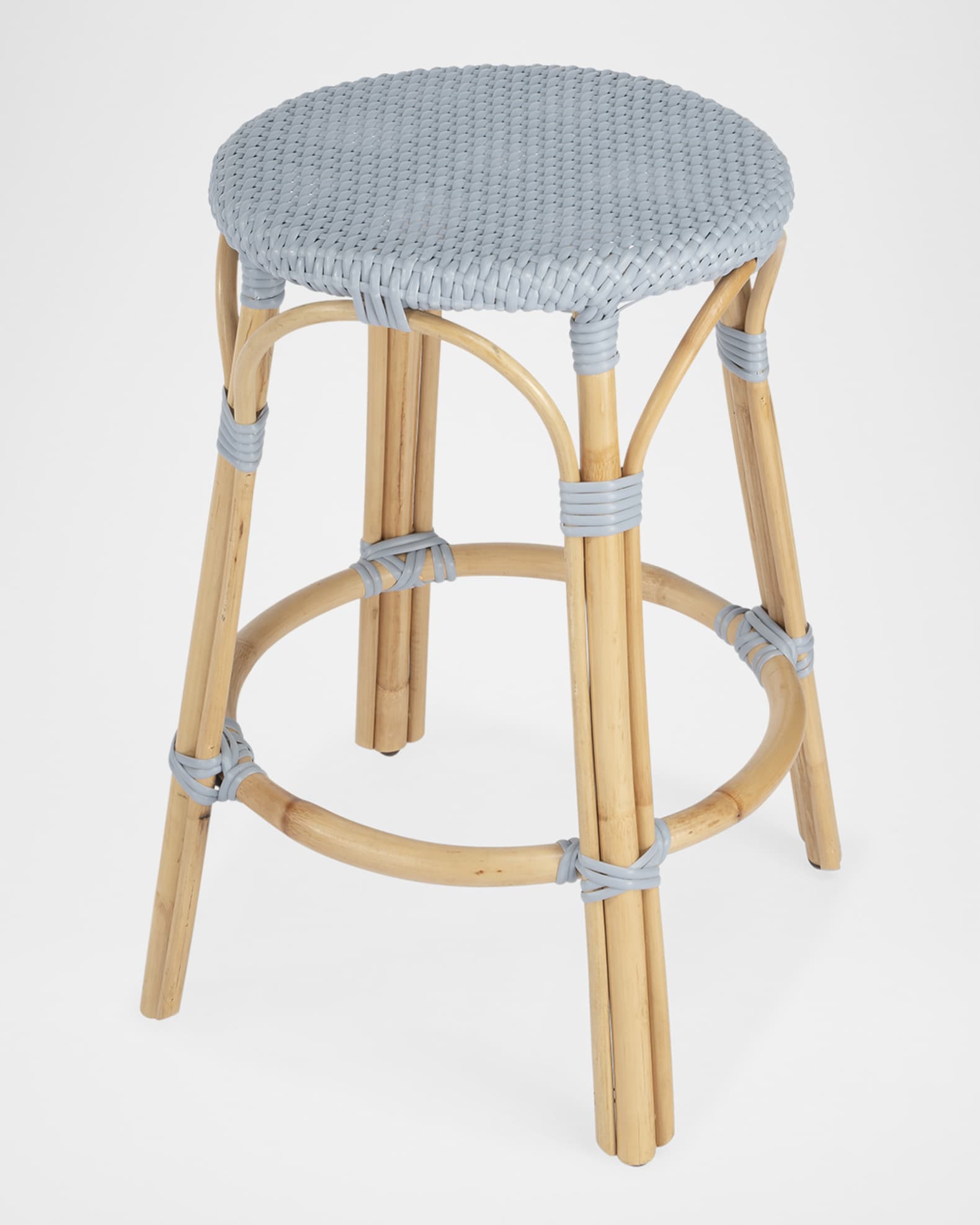 Butler Specialty Co Tobias 24 Rattan Counter Stool Baby Blue Horchow