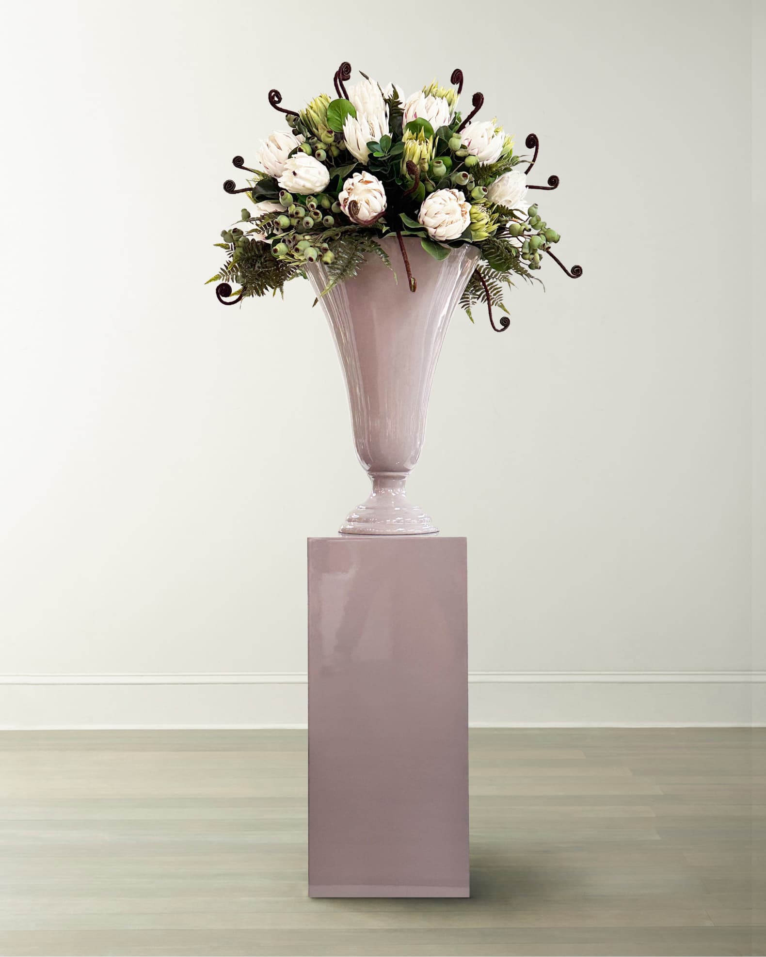 Winward Home Protea Fern 93" Faux Floral Arrangement in Vase with Stand