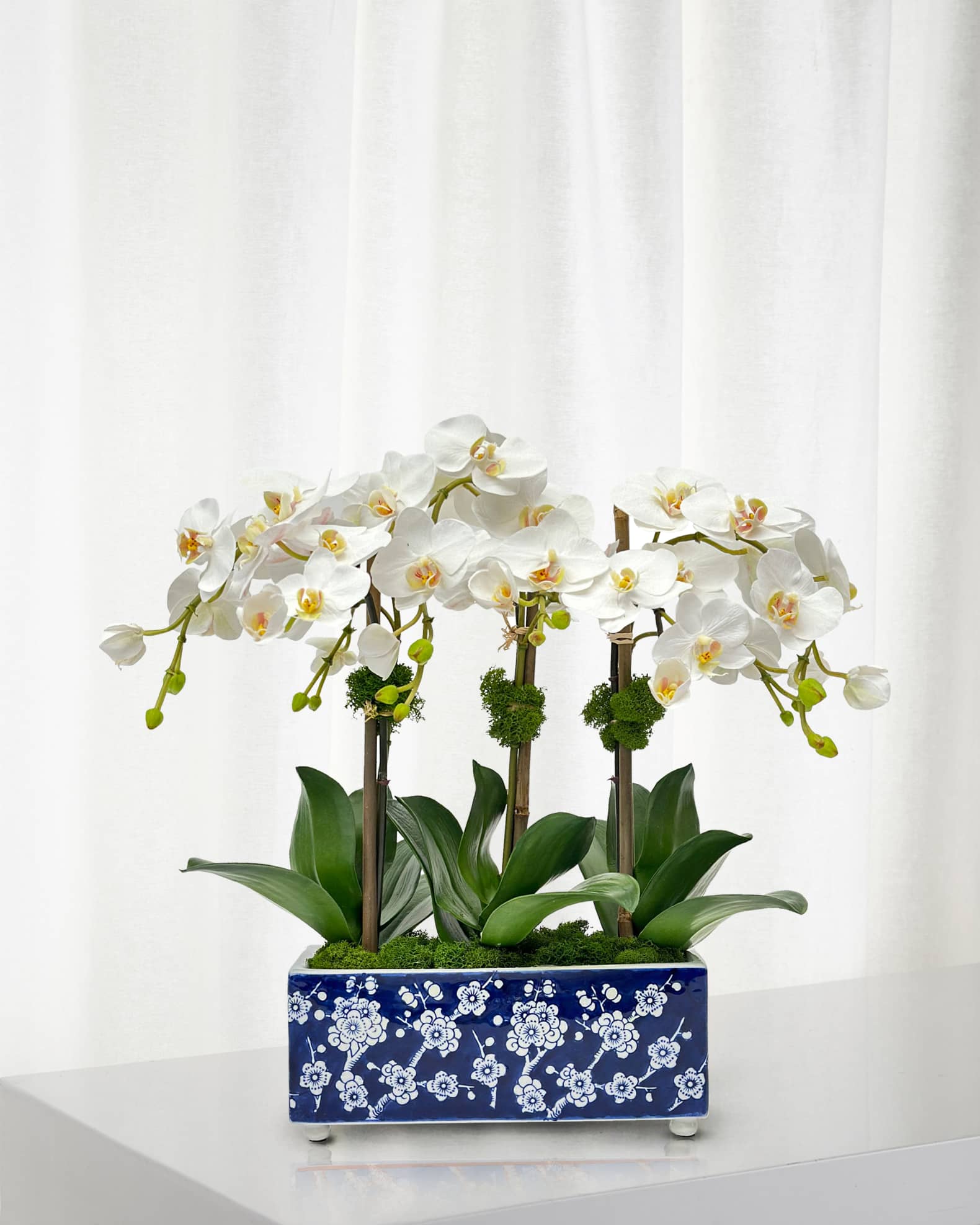 Winward Home Orchid 19" Faux Floral Arrangement in Longlife Porcelain Arranger