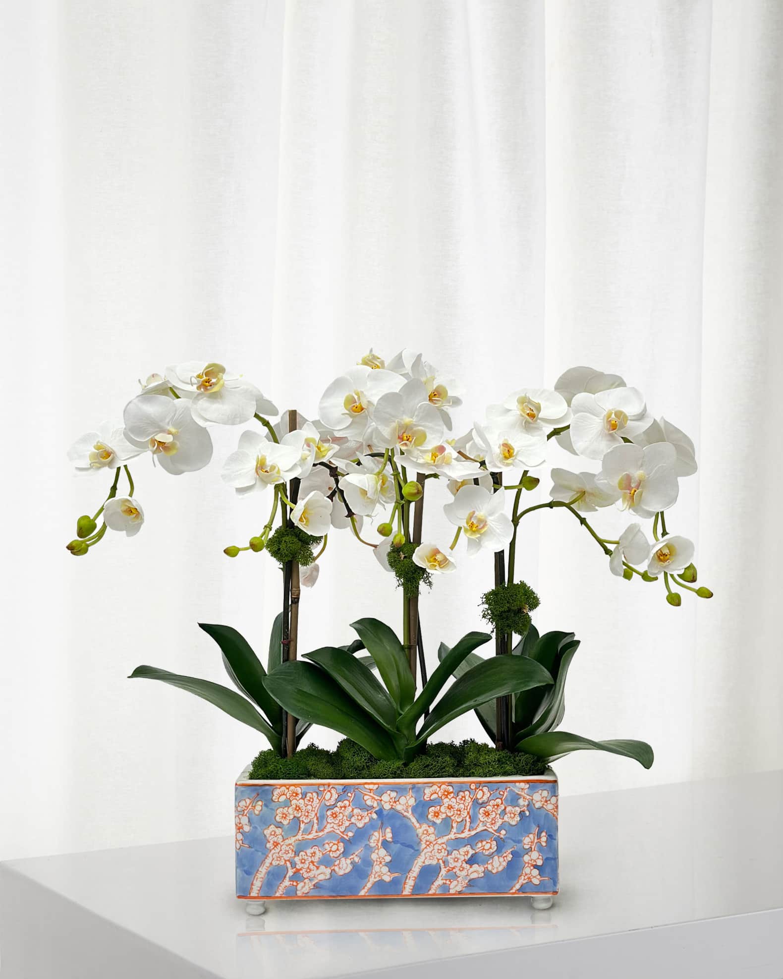 Winward Home Orchid 20" Faux Floral Arrangement in Longlife Porcelain Arranger