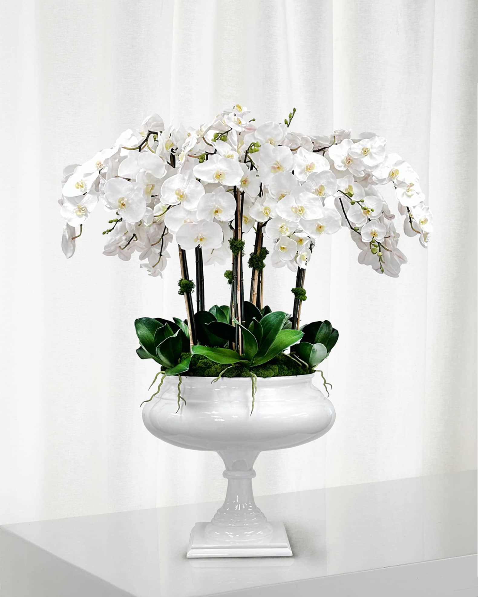 Winward Home Orchid 47" Faux Floral Arrangement in Footed Roman Planter