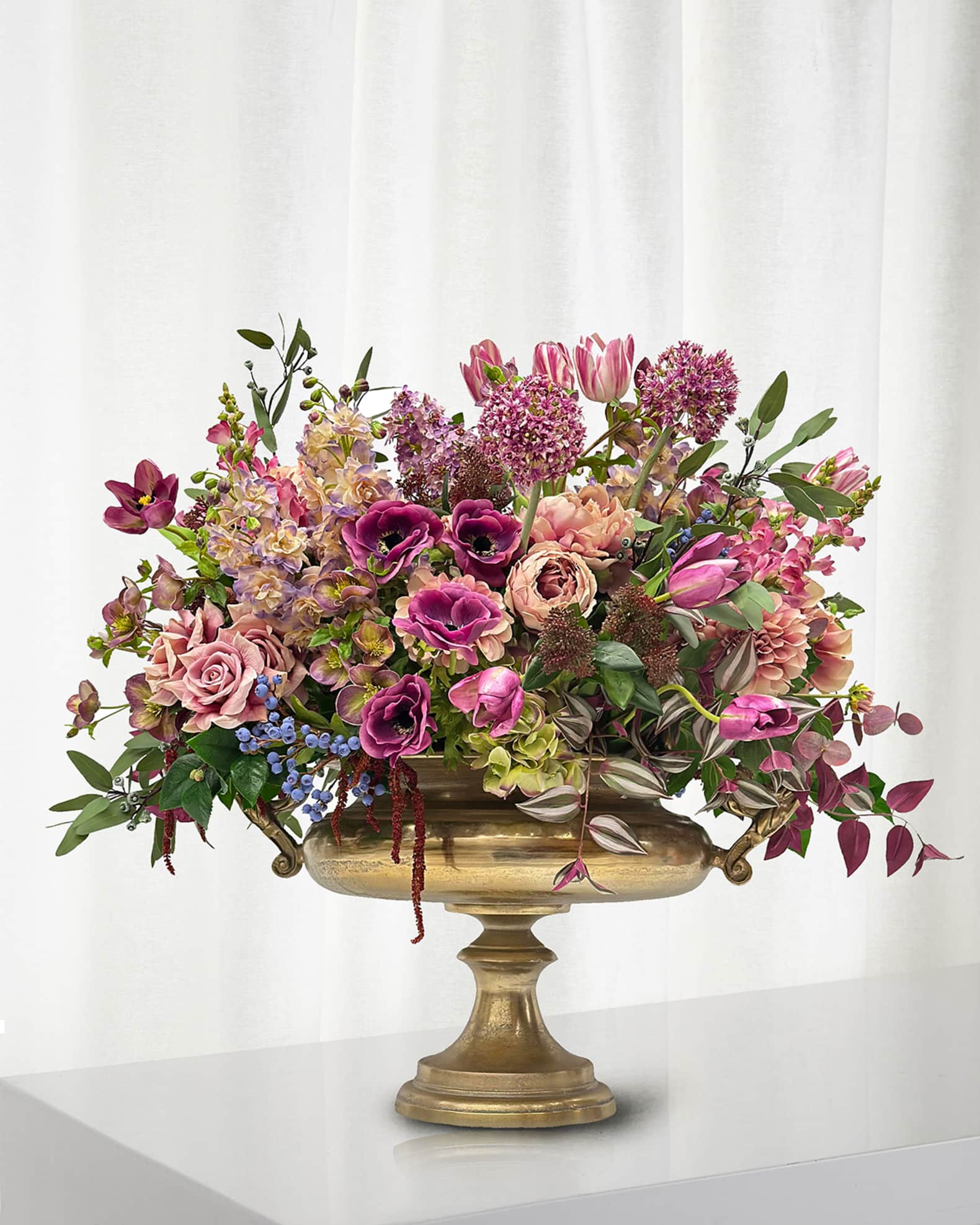 Winward Home Mixed 42" Faux Floral Arrangement in Aluminum Urn