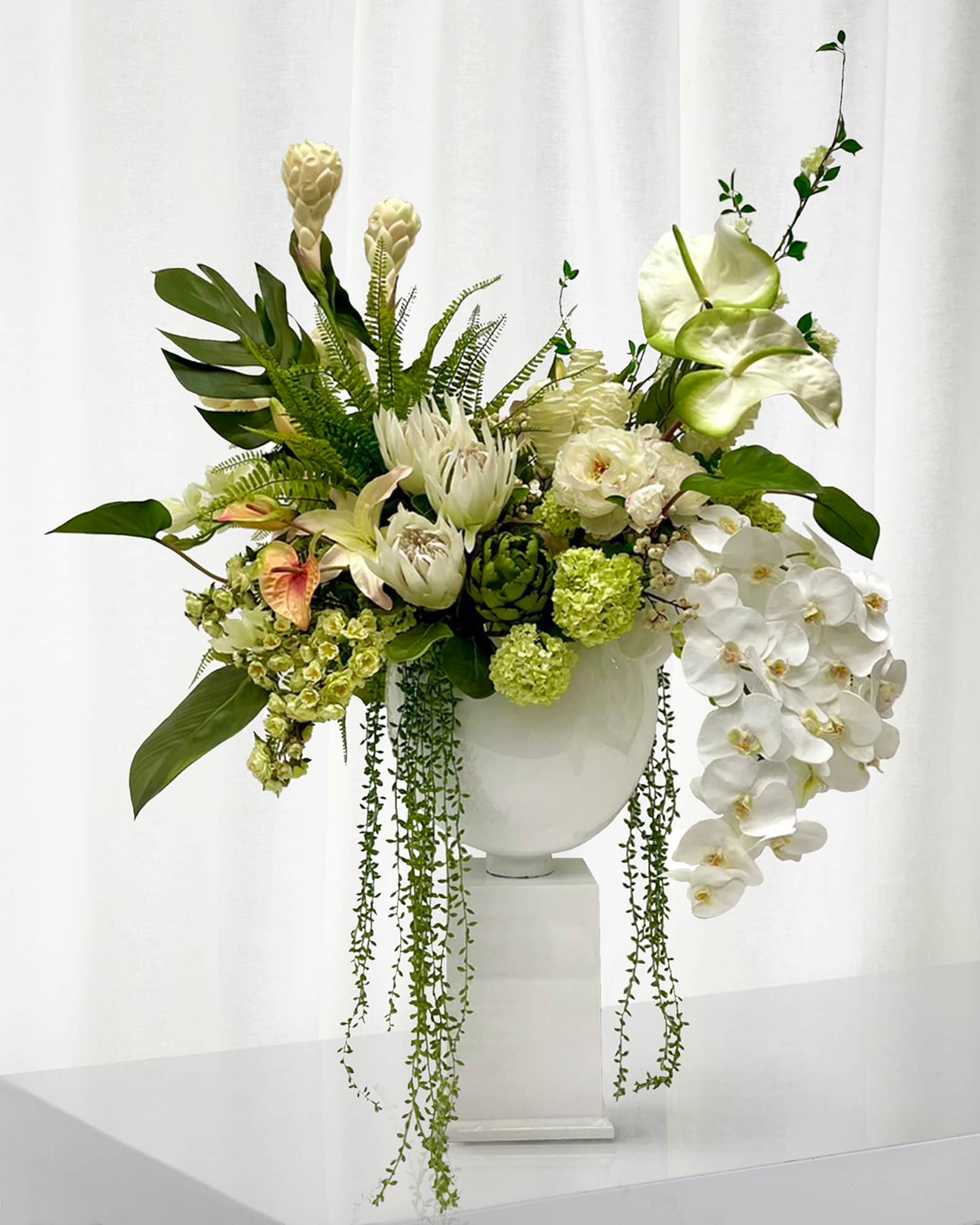 Winward Home Deluxe Tropical 52" Faux Floral Arrangement in Resin Pot with Stand