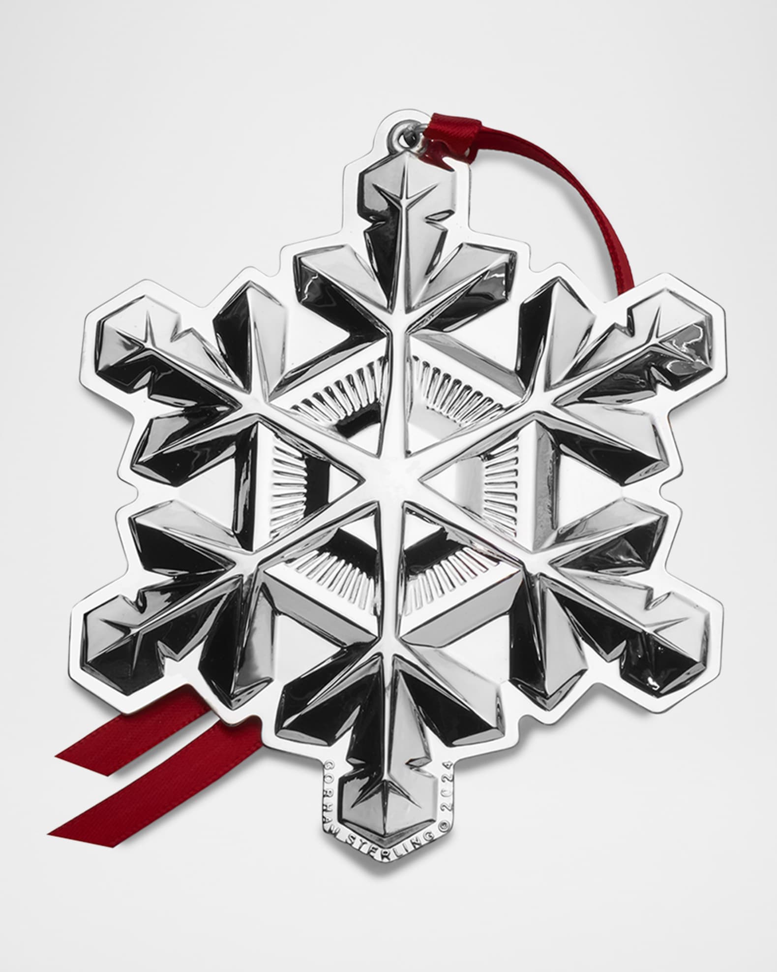 Gorham 2024 Sterling Silver Snowflake Christmas Ornament 55th Edition Horchow