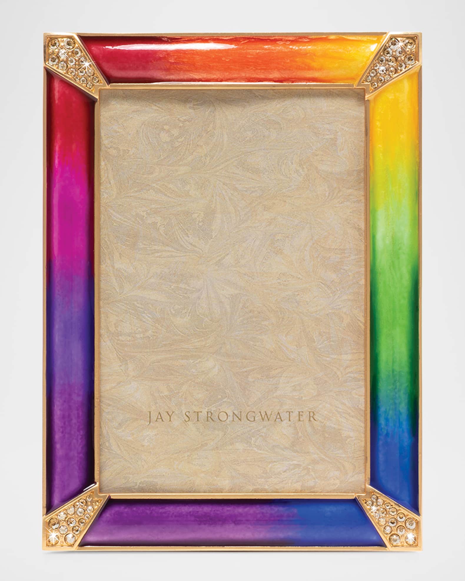 Jay Strongwater Lavinia Rainbow Enamel Picture Frame, 4" x 6"