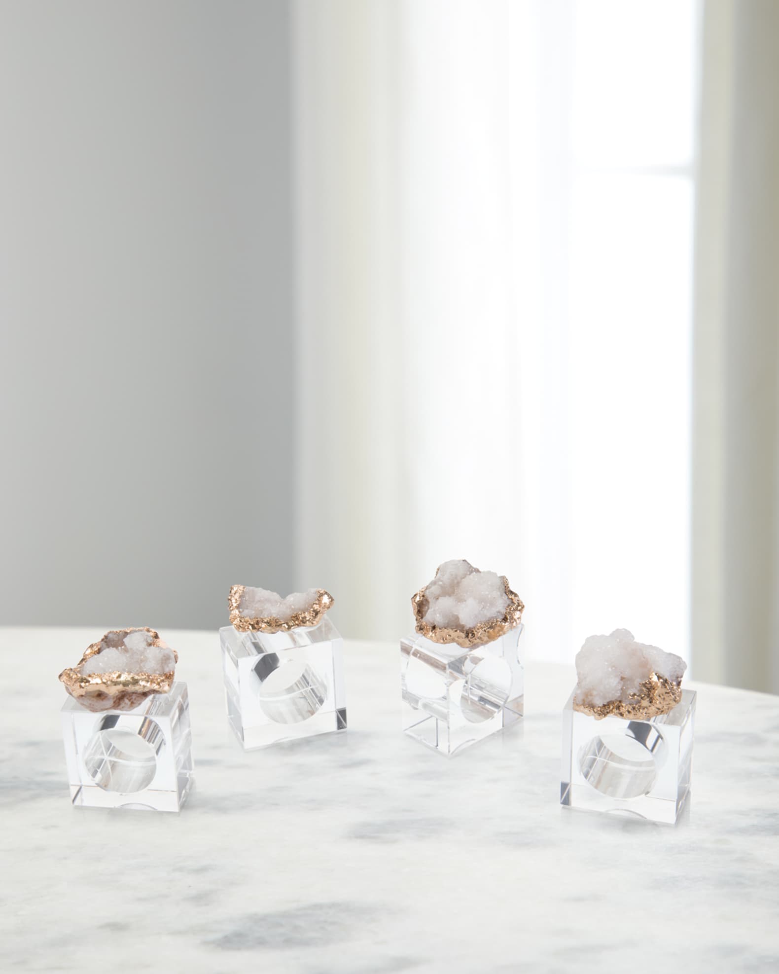 John-Richard Collection Geode Napkin Rings, Set of 4