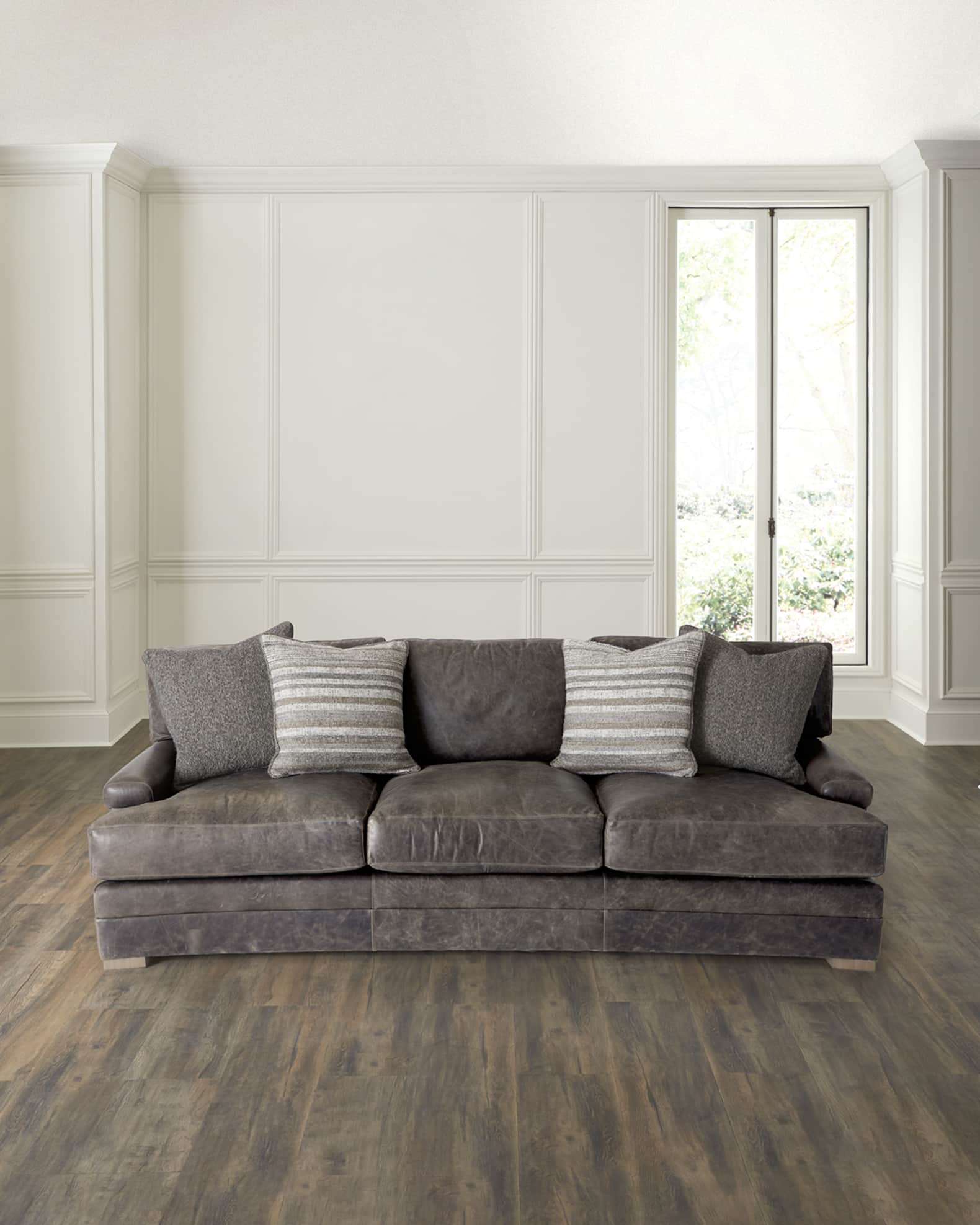 Bernhardt Burnham Leather Sofa, 97" Horchow