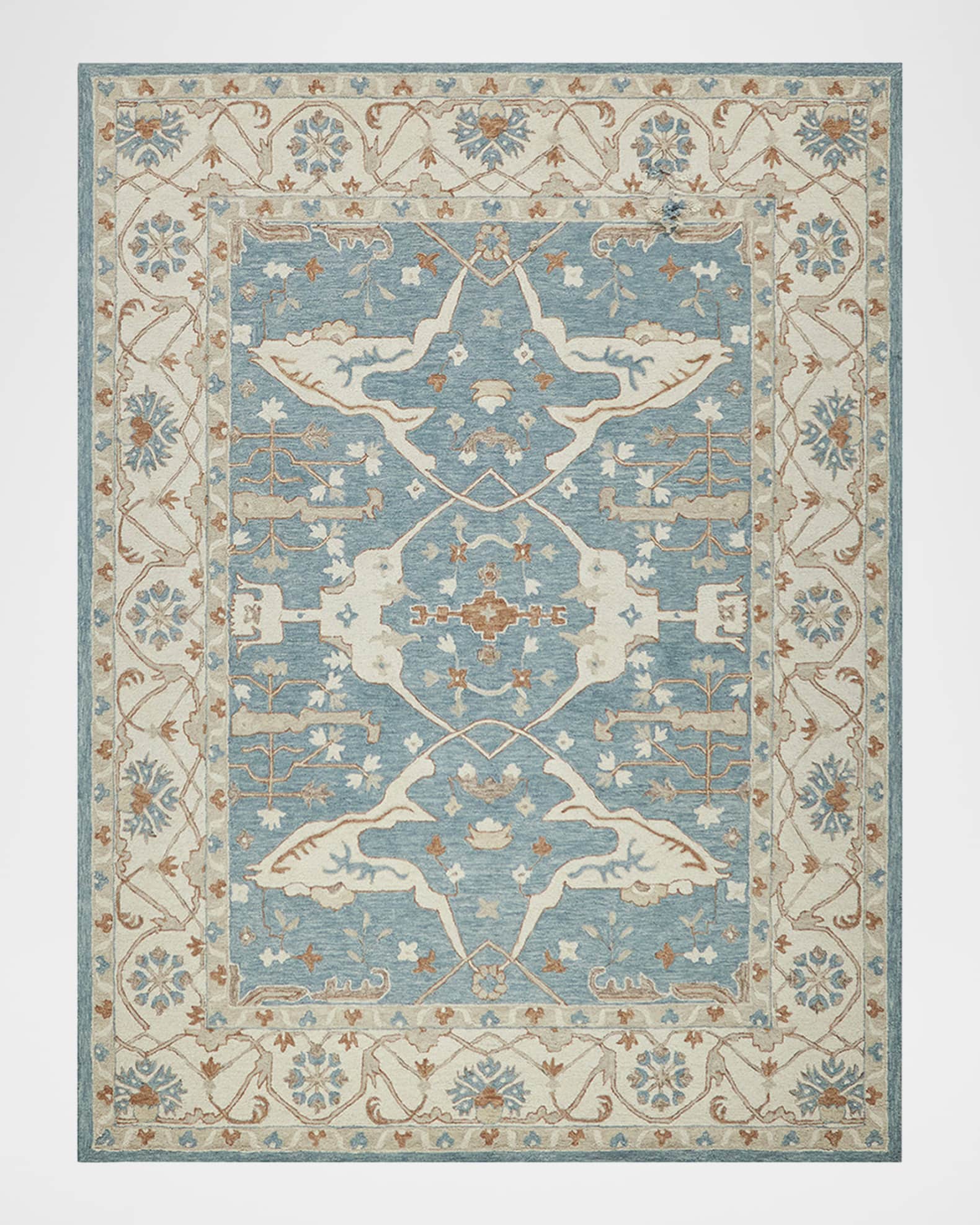 Exquisite Rugs Claremont HandTufted Ivory & Light Blue Oushak Rug, 10