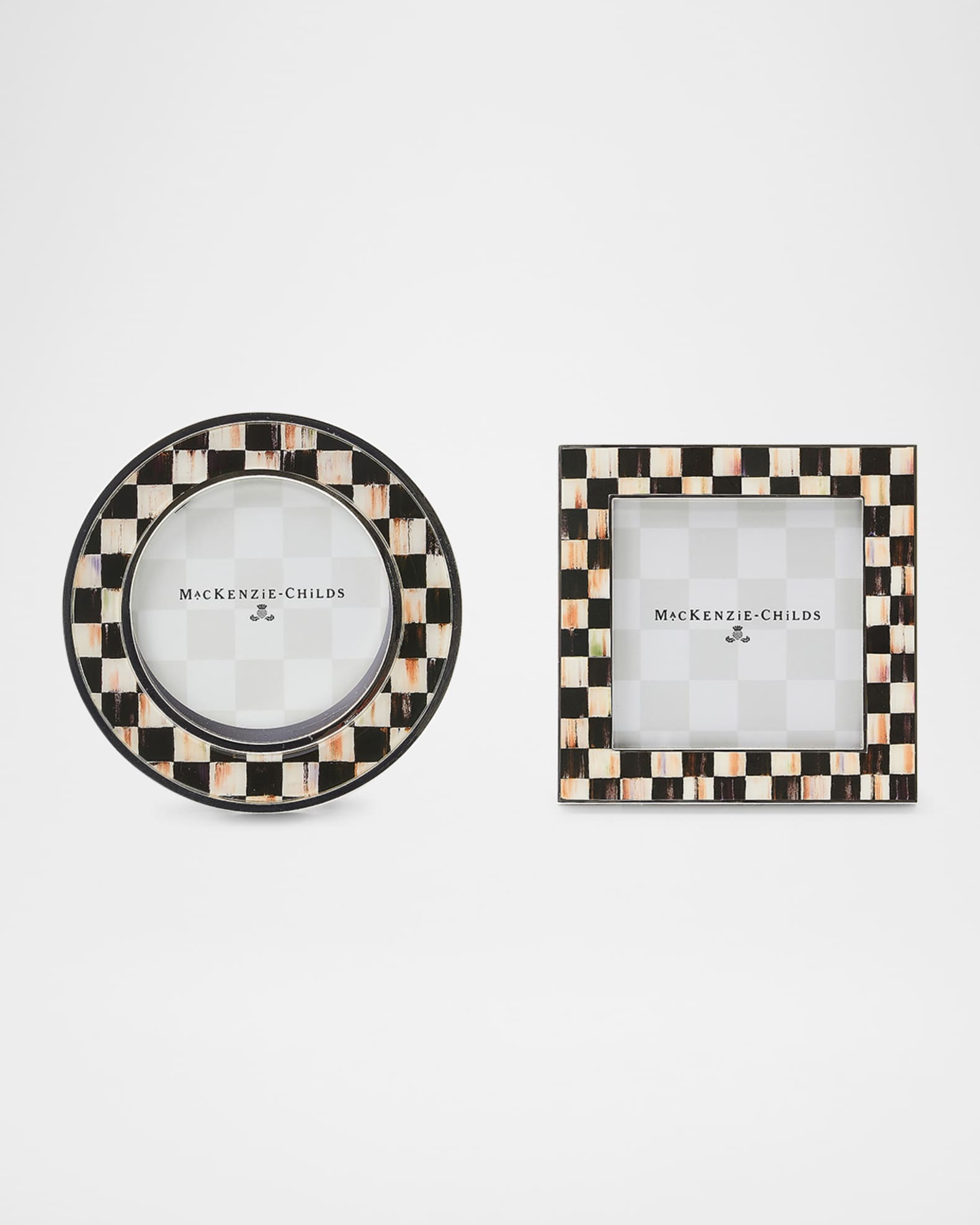 MacKenzie-Childs Courtly Check® Silver-Plated Picture Frames, Set of 2