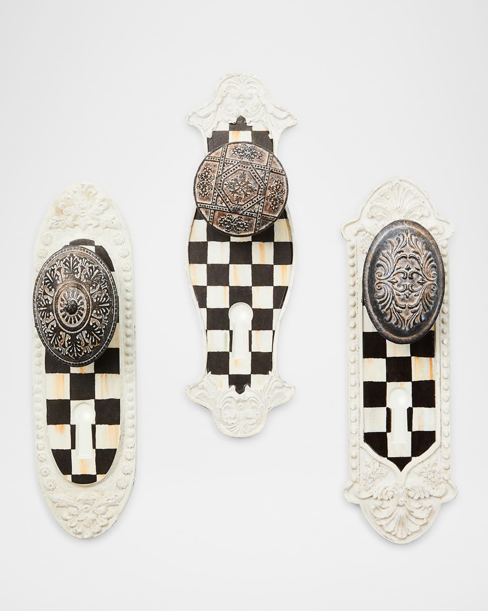 MacKenzie-Childs Courtly Door Knob Hooks, Set of 3