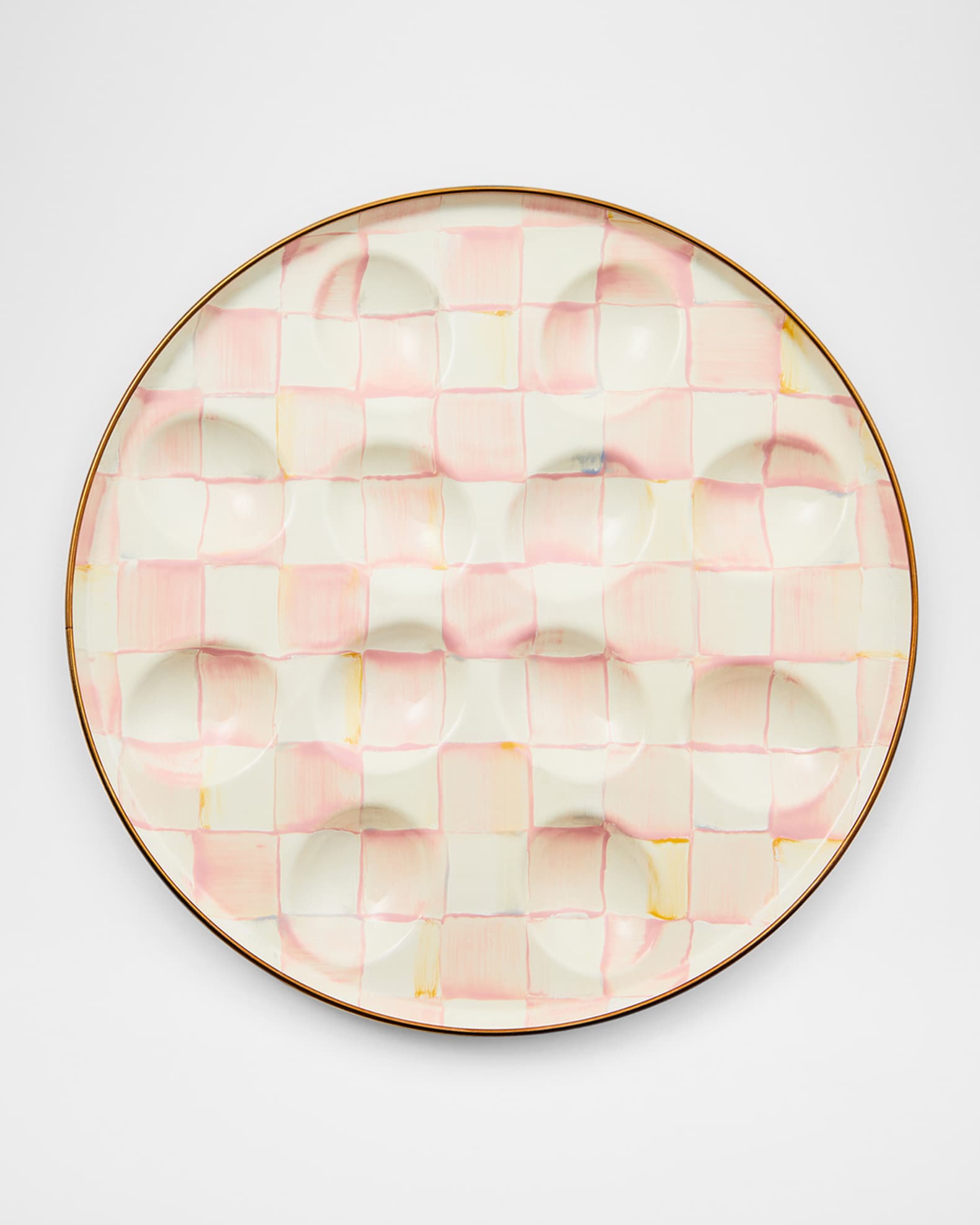 MacKenzie-Childs Rosy Check Egg Plate