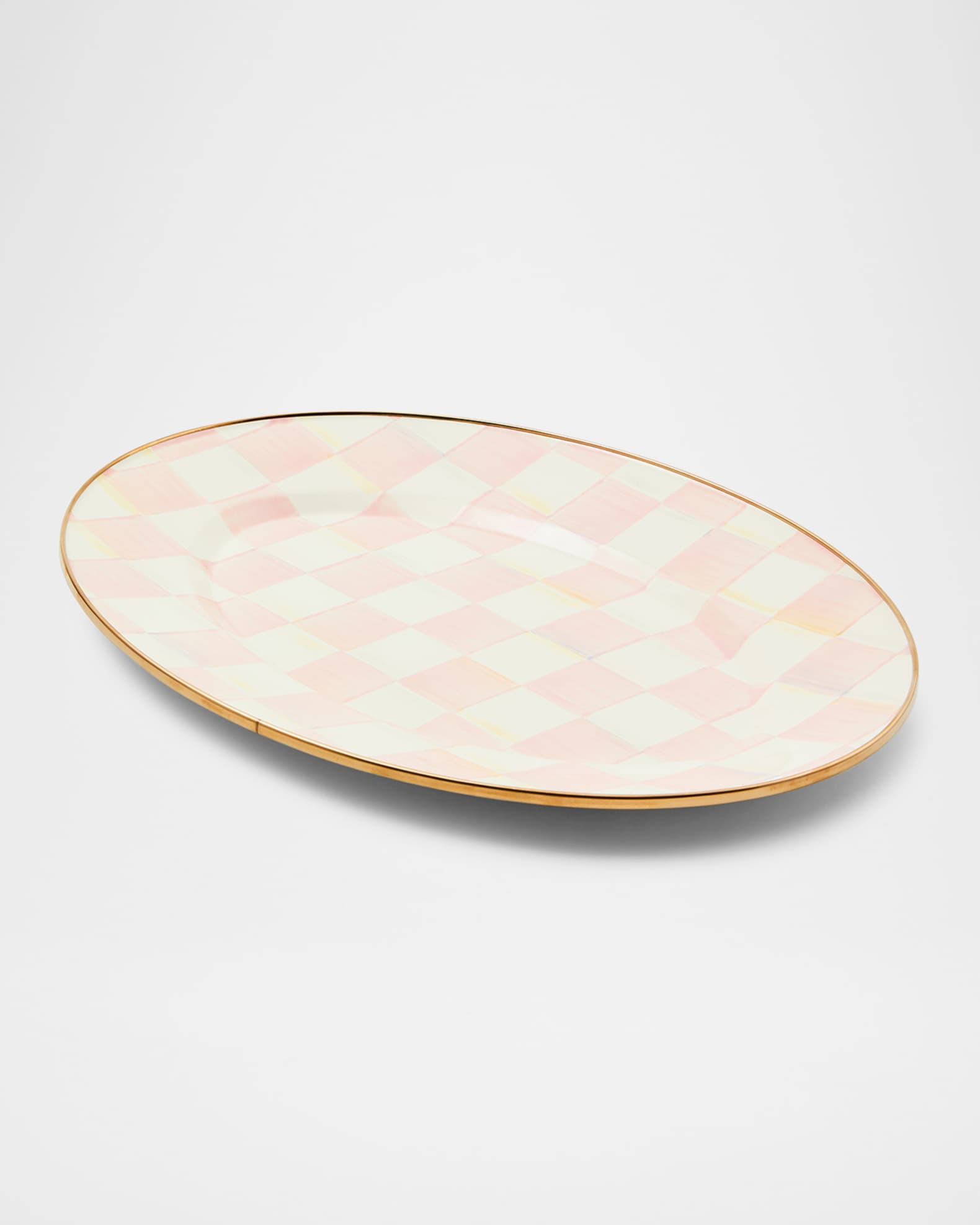 MacKenzie-Childs Rosy Check Small Oval Platter | Horchow