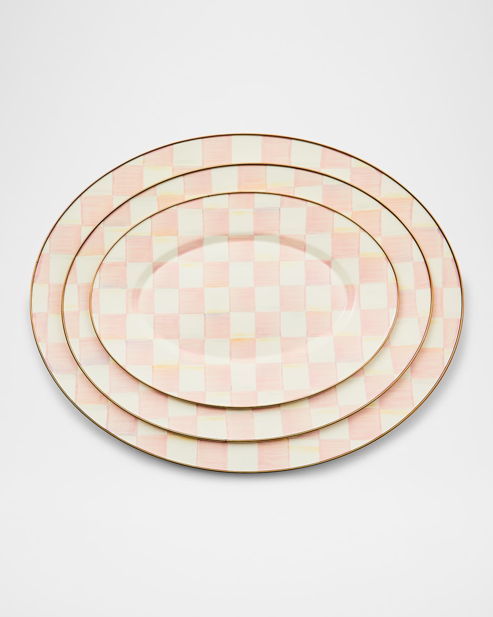 MacKenzie-Childs Rosy Check Small Oval Platter | Horchow