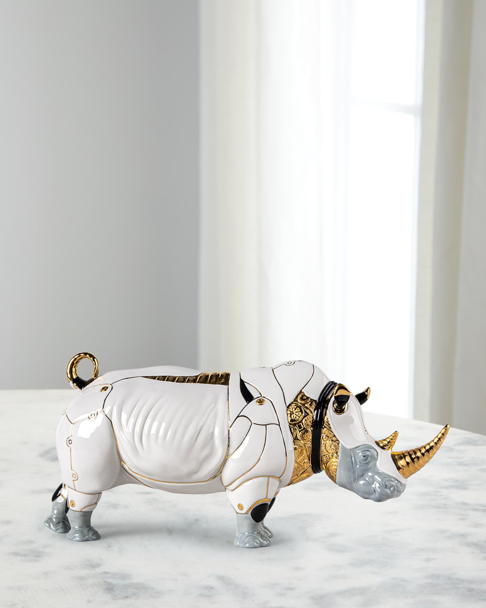 Lladro Cyborg Rhinoceros Sculpture
