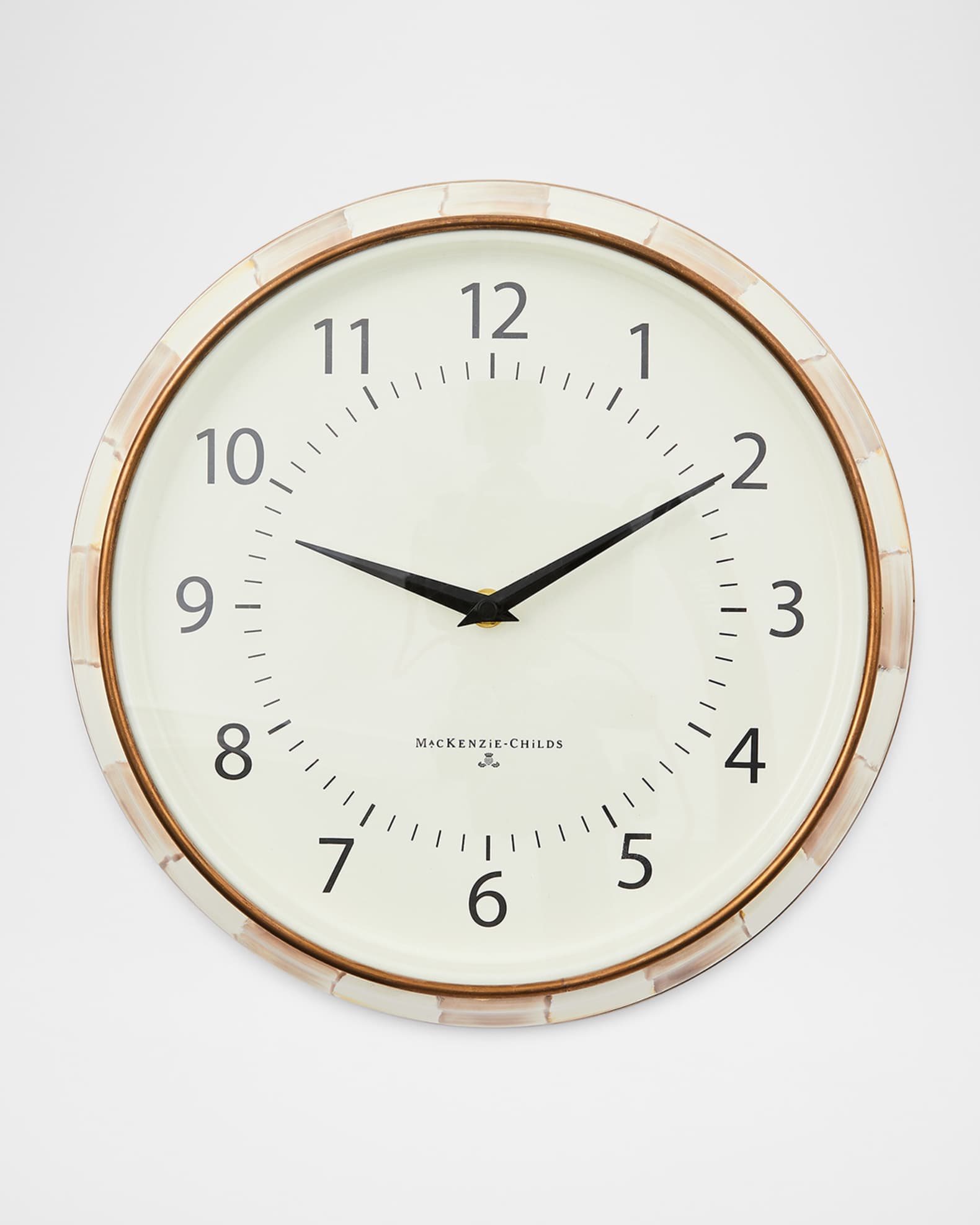 MacKenzie-Childs Mocha Check School Clock