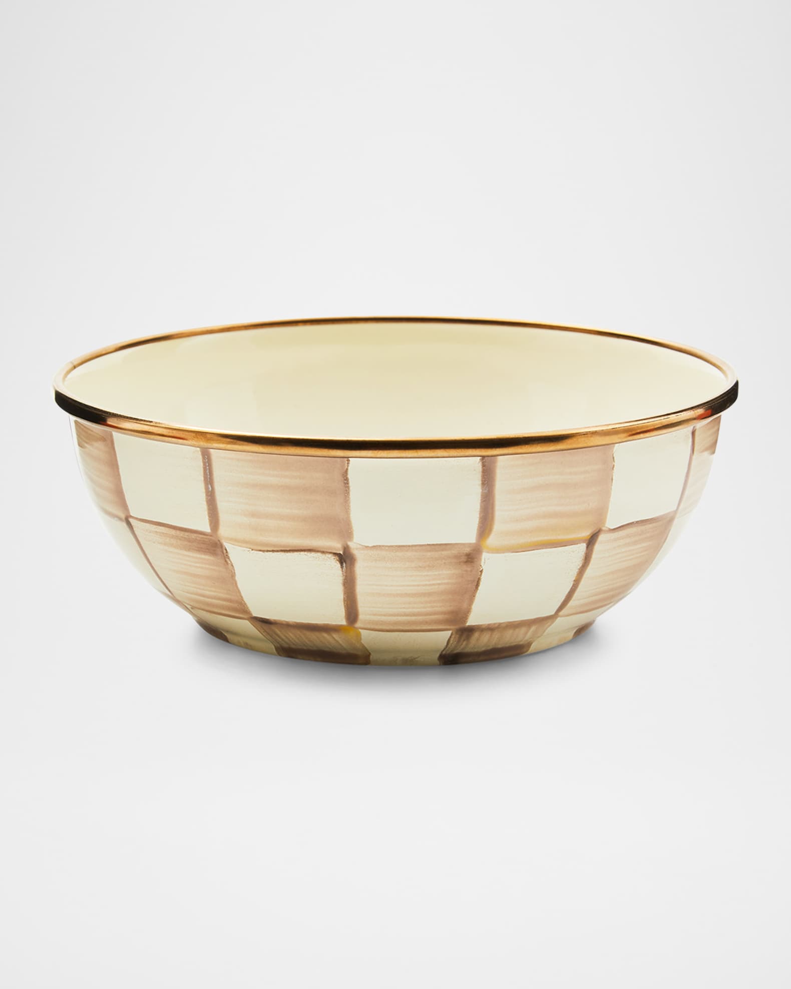 MacKenzie-Childs Mocha Check Everyday Bowl
