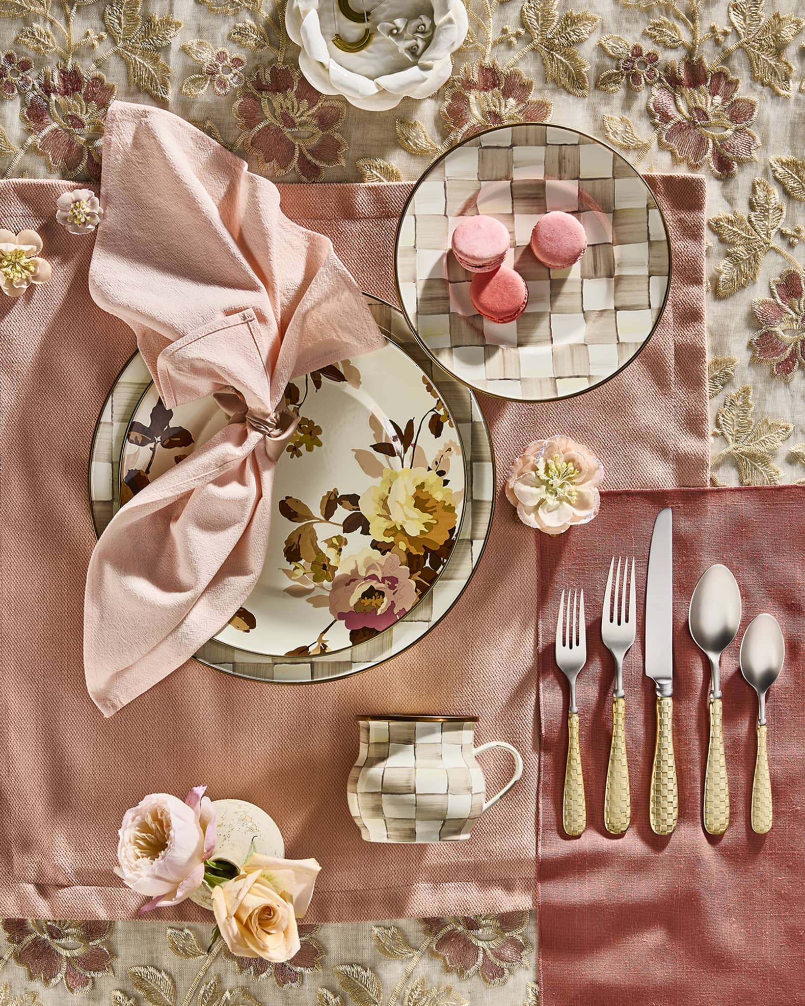 MacKenzie-Childs Mocha Check Charger Plate | Horchow