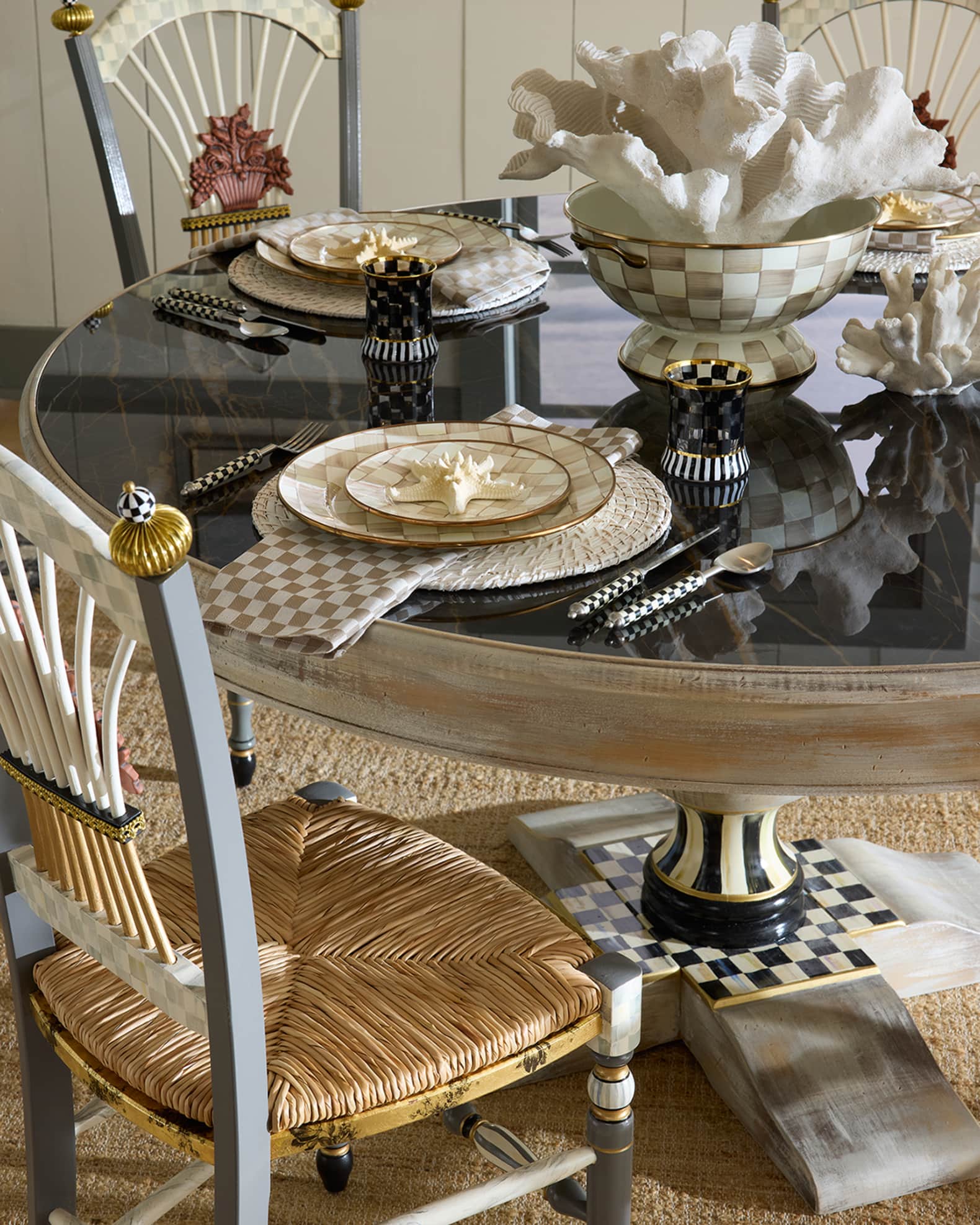 MacKenzie-Childs Mocha Check Everything Bowl | Horchow