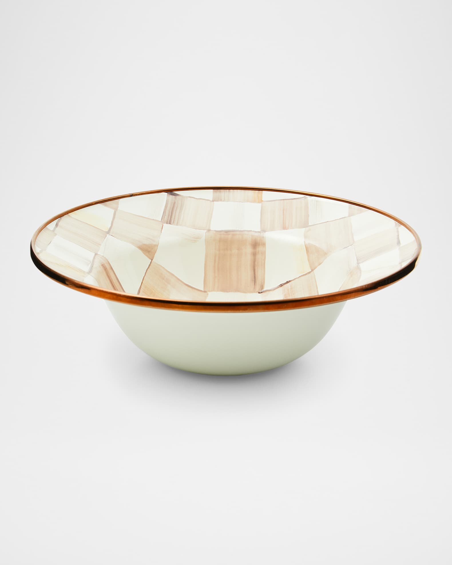 MacKenzie-Childs Mocha Check Breakfast Bowl