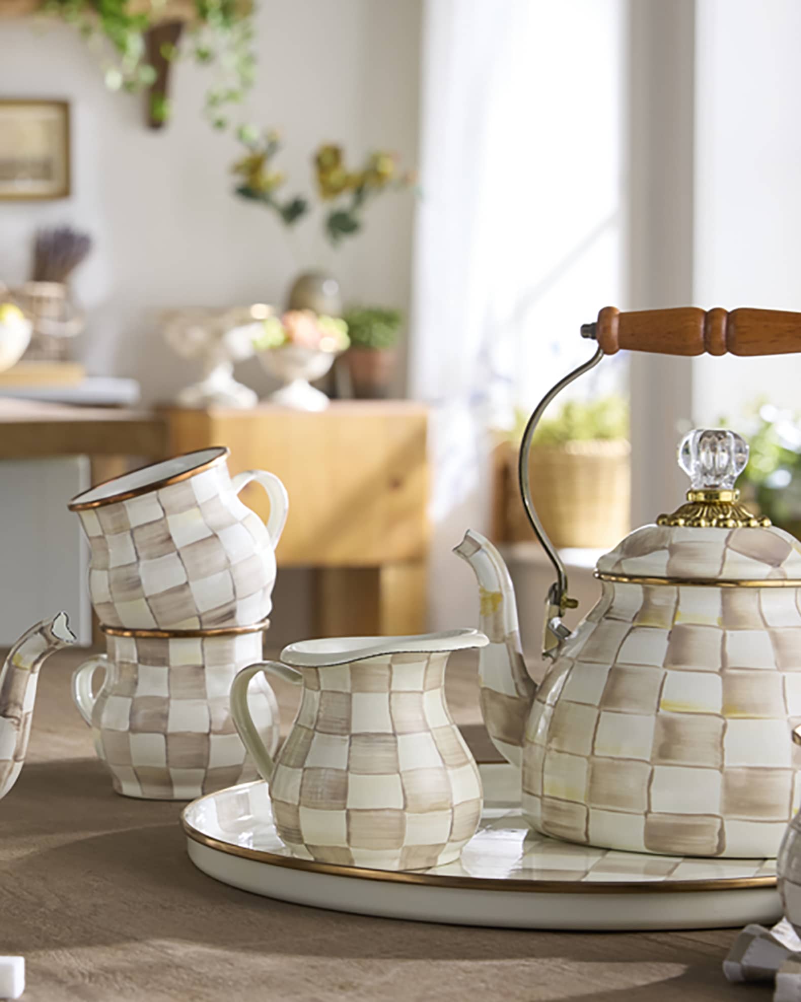 MacKenzie-Childs Mocha Check Creamer | Horchow