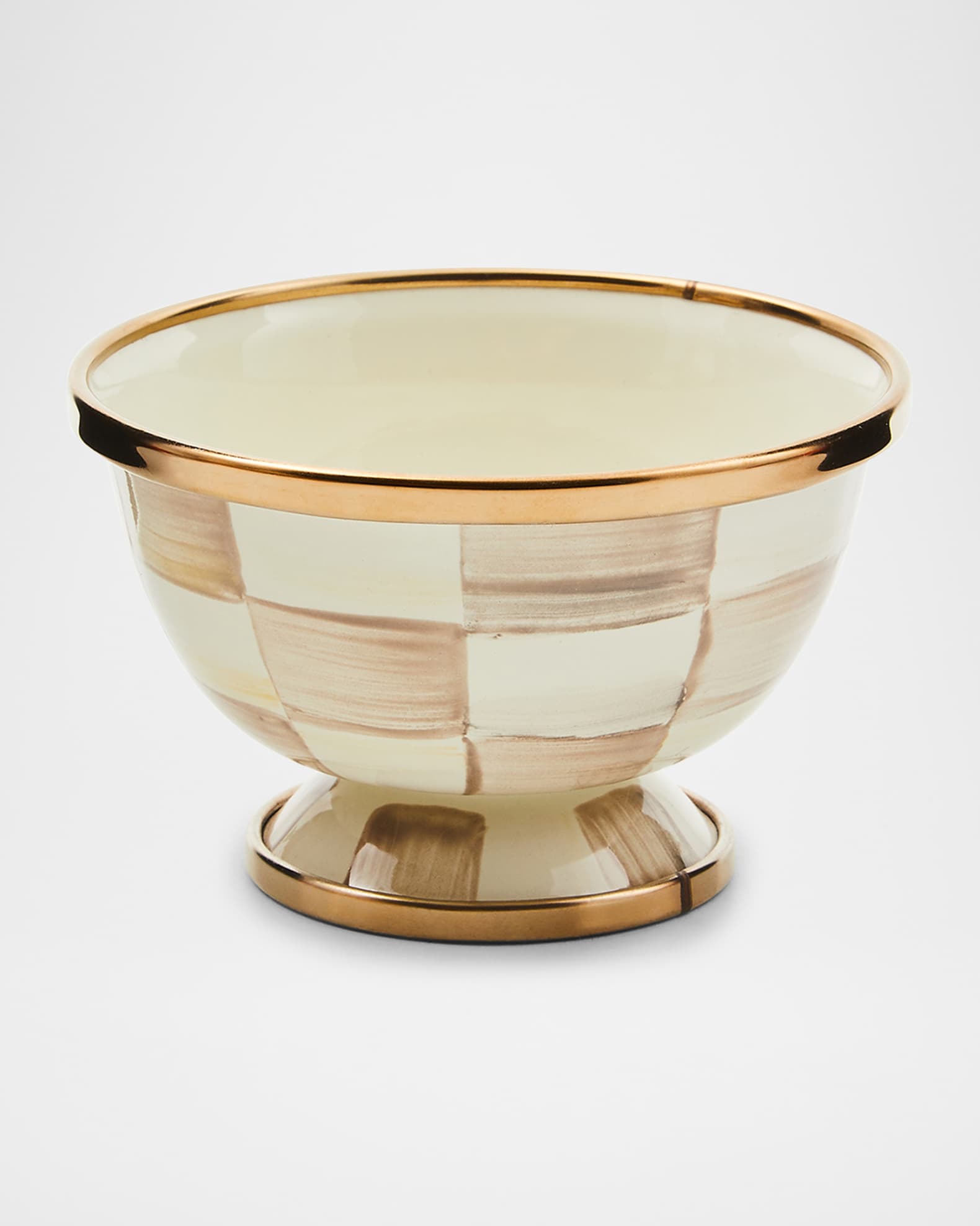 MacKenzie-Childs Mocha Check Little Sugar Bowl