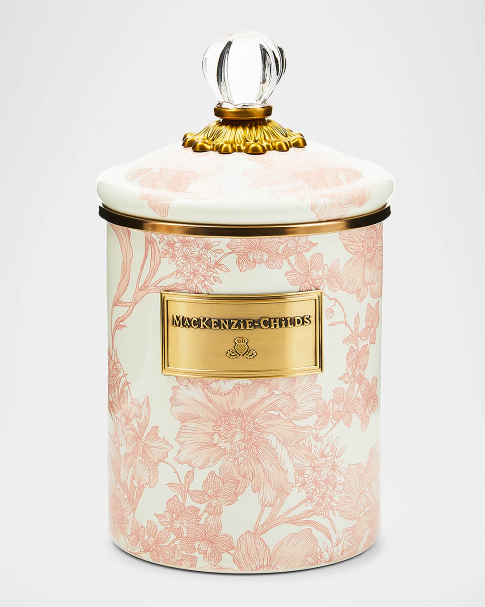MacKenzie-Childs Rosy English Garden Medium Canister